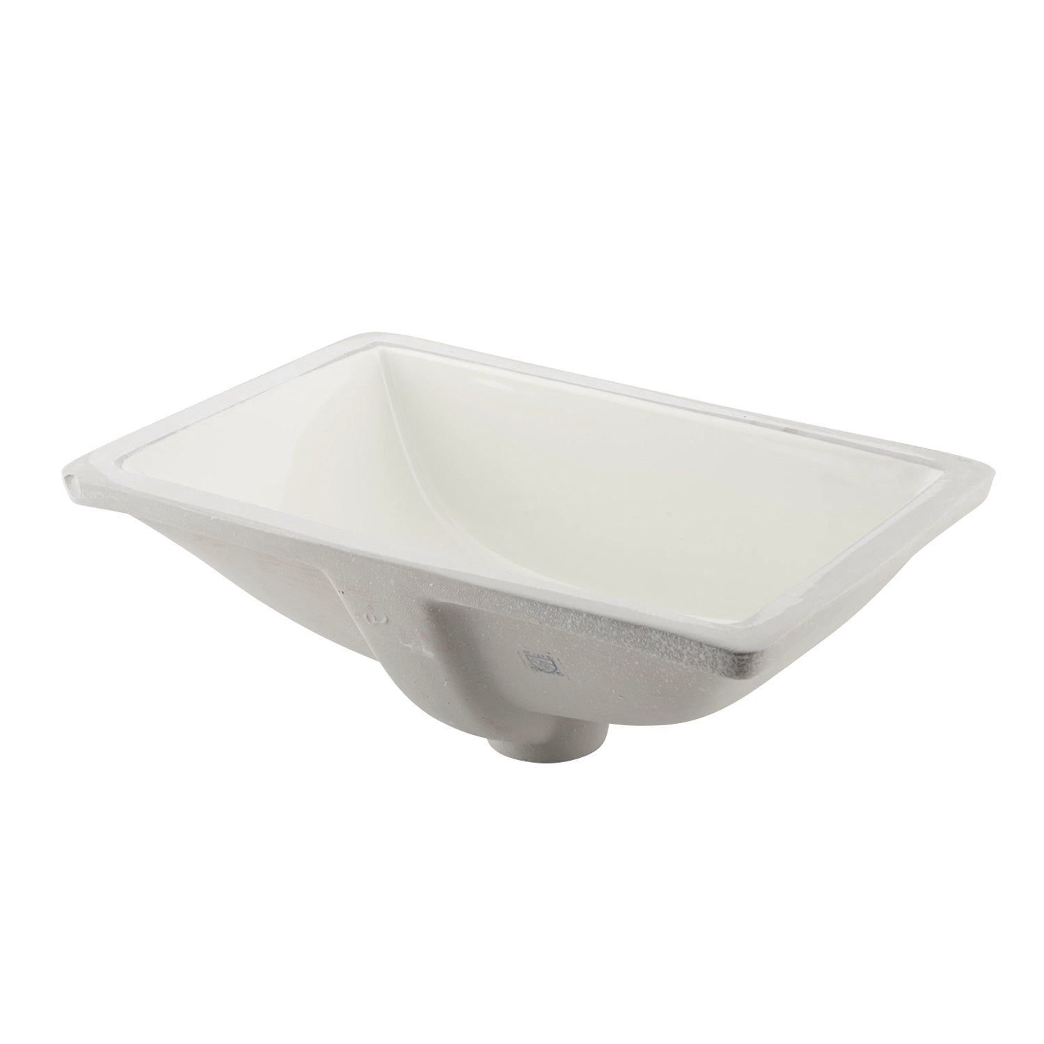 DAX Ceramic Square Single Bowl Undermount Bathroom Sink, White Finish, 18-1/2 x 13-1/2 x 8-1/16 Inches (BSN-202C-W)