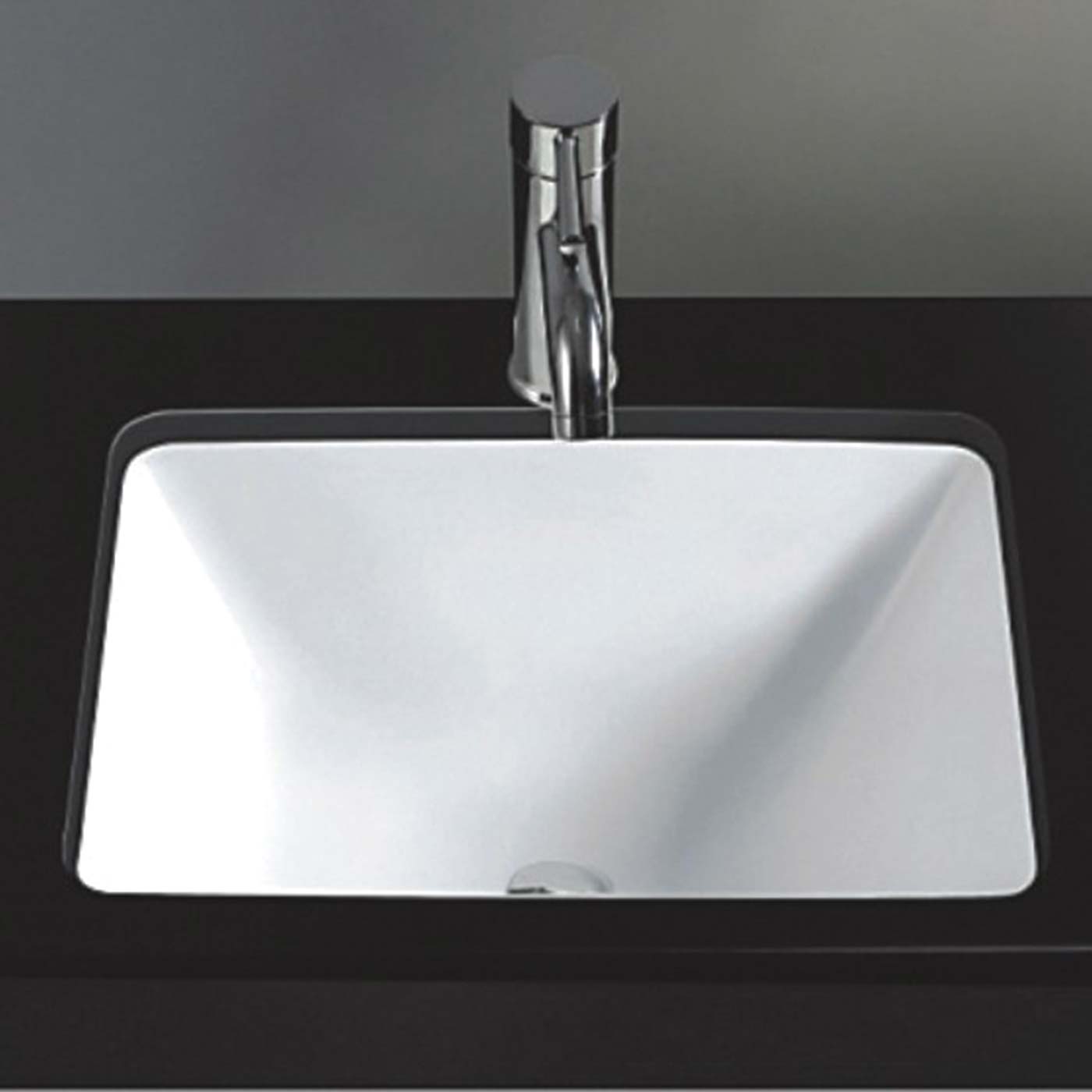 DAX Ceramic Square Single Bowl Undermount Bathroom Sink, White Finish, 18-1/2 x 13-1/2 x 8-1/16 Inches (BSN-202C-W)