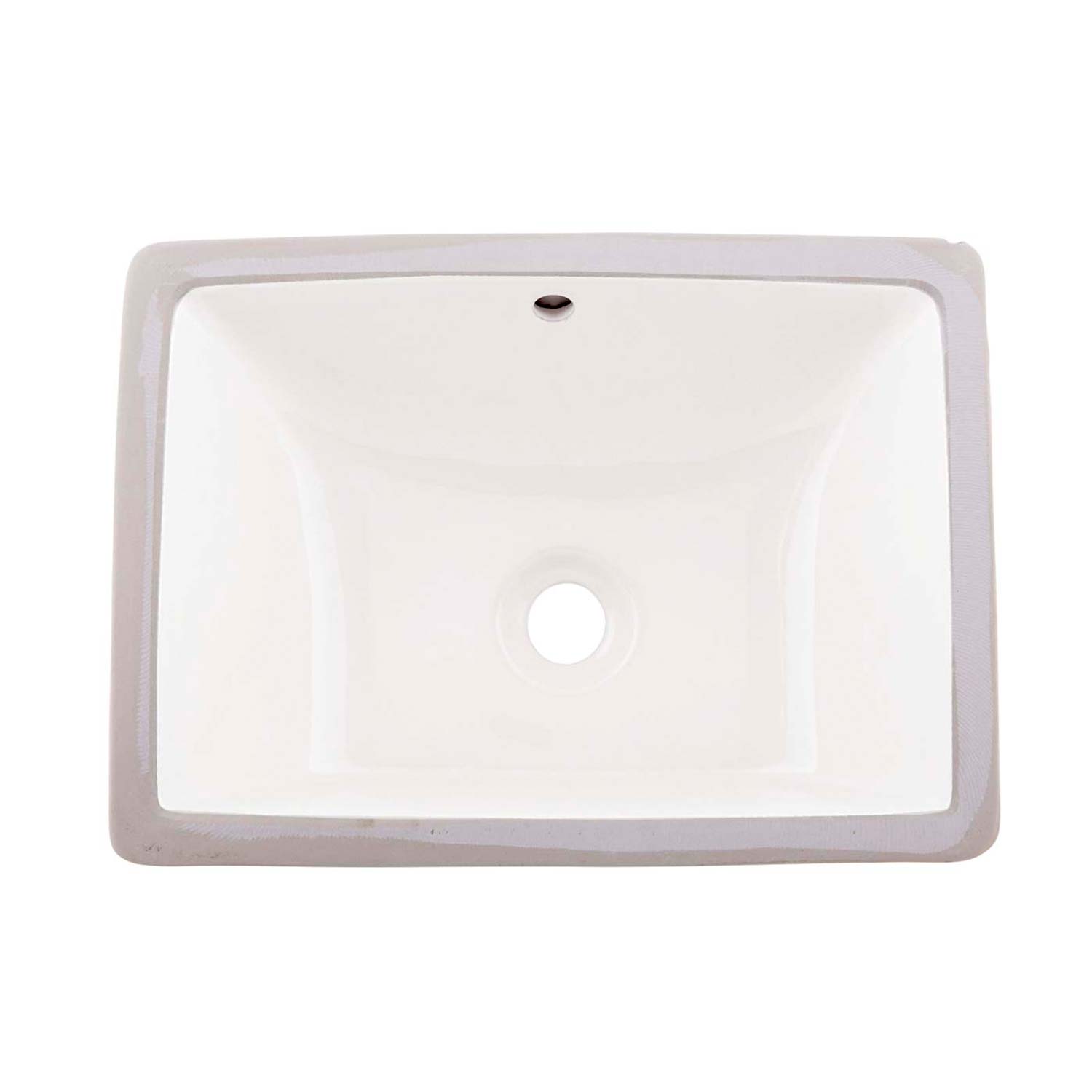DAX Ceramic Square Single Bowl Undermount Bathroom Sink, White Finish, 18-1/2 x 13-1/2 x 8-1/16 Inches (BSN-202C-W)