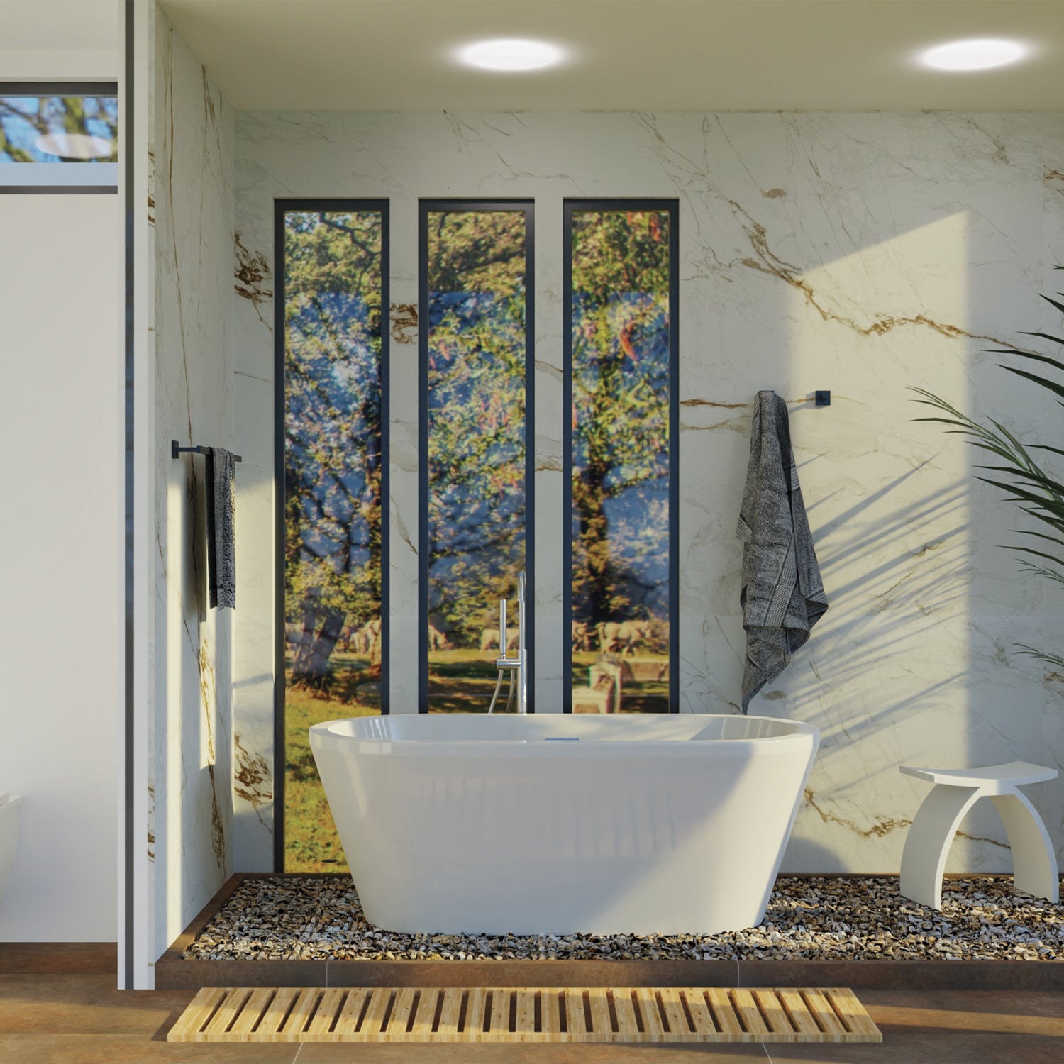 DAX Oval Freestanding Acrylic Bathtub Matt White - 62" x 29" (BT-9020)