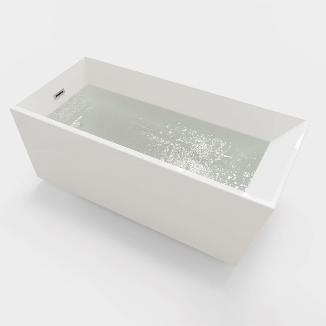 DAX Rectangle Freestanding Acrylic Bathtub Glossy White - 66" x 32" (BT-9029)