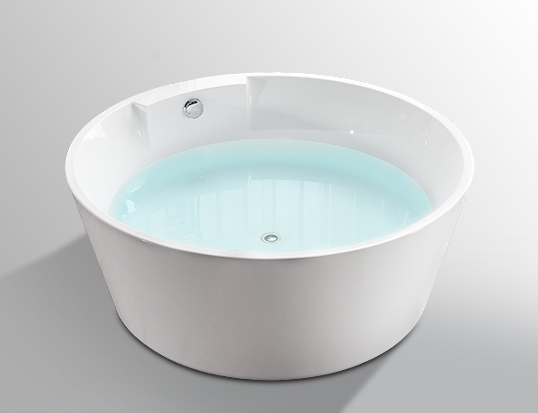 DAX Round Freestanding Acrylic Bathtub - Glossy White - 57" diameter (BT-9061)