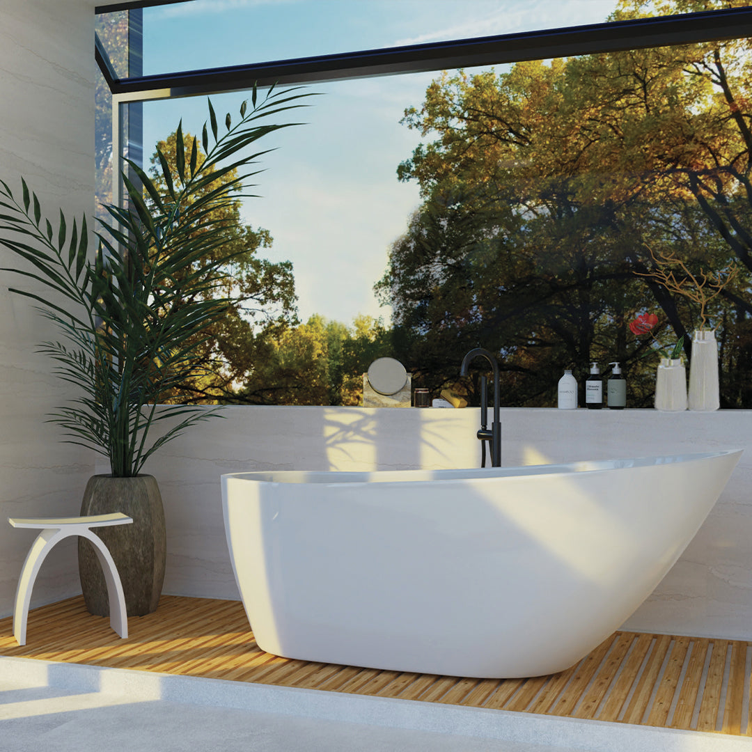 DAX Rectangle Freestanding Acrylic Bathtub Glossy White - 68" x 31" (BT-9078)