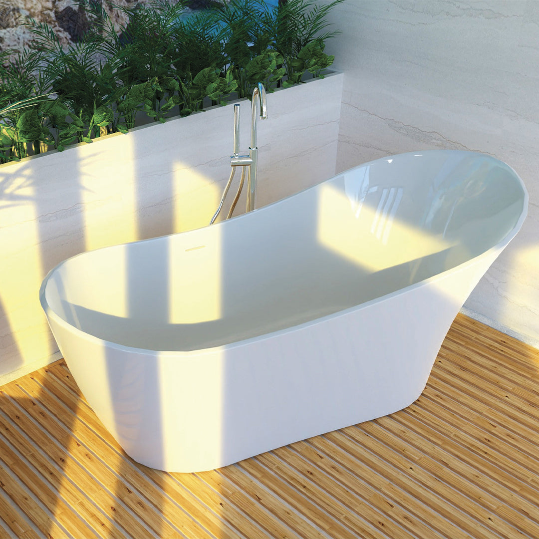 DAX Oval Freestanding Acrylic Bathtub Glossy White - 67" x 30" (BT-9081)