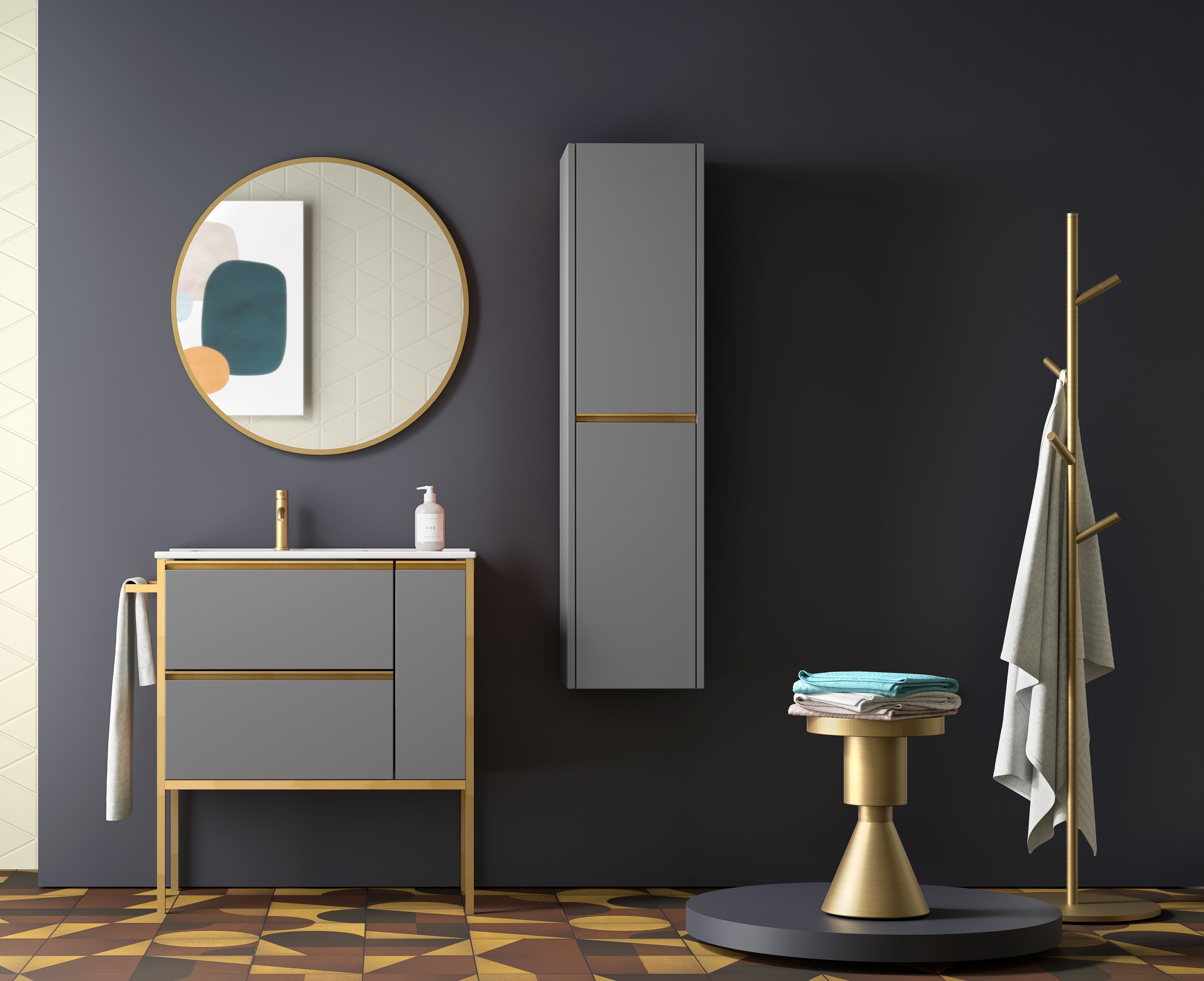オムニバス SILVER RAY PRESENTSBLACK TREATMENT Bathroom Vanity Cabinet AVANT Collection by DAX