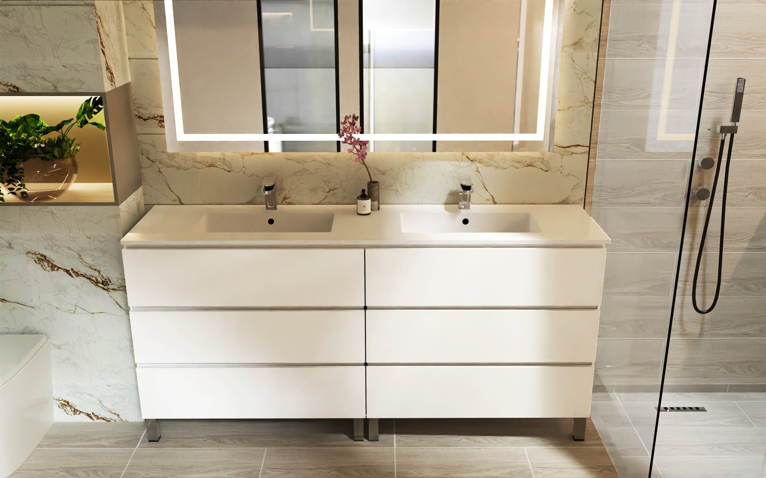 Vanities Collections by DAX 
Upgrade your bathroom with sophistication and grace, uncover the perfect design that complements your character and area. Each design and finish is crafted to impress with its simplicity and elegance, elevating your bathroom to the highest level. Order online now in Daxib.com 