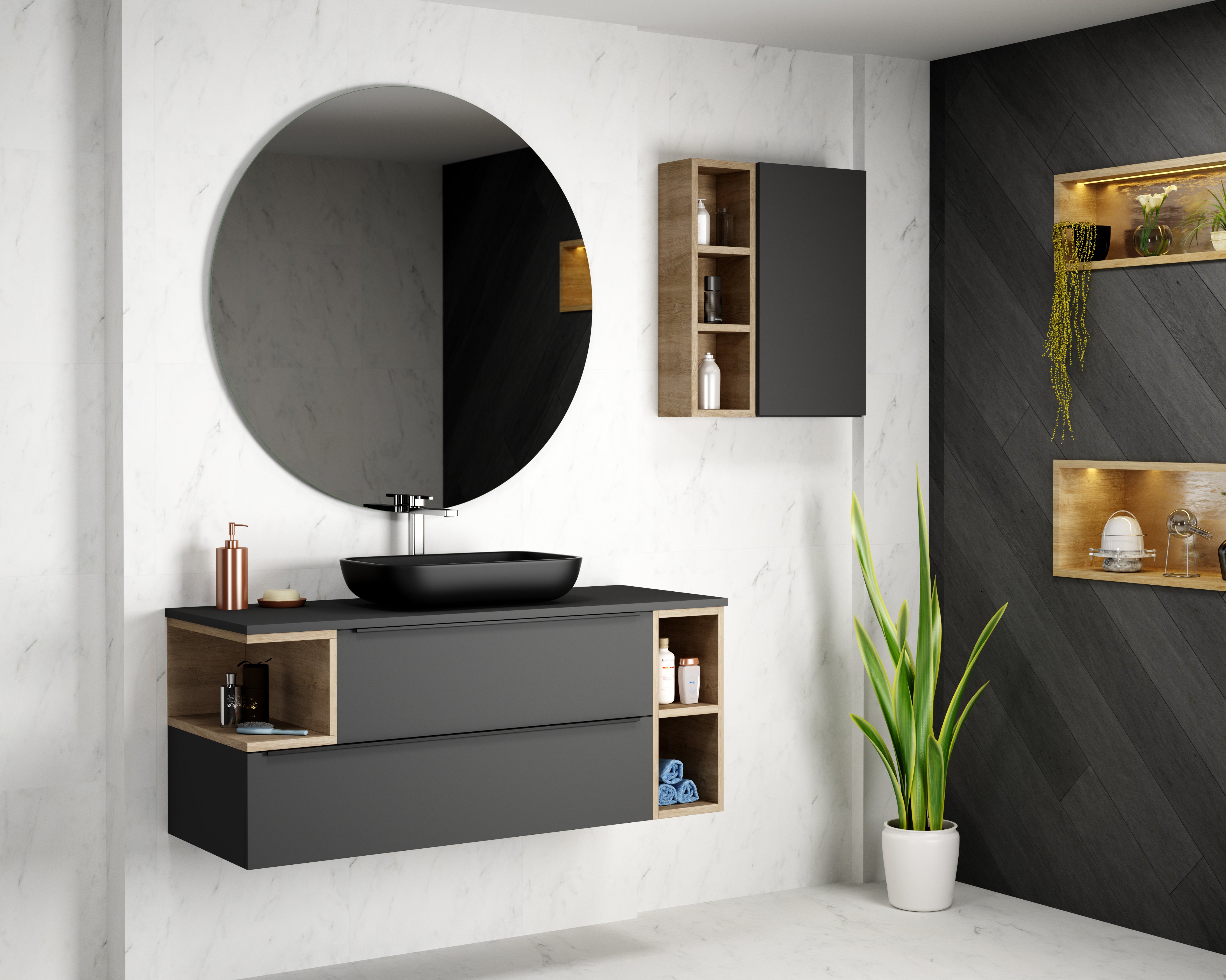 Vanities Collections by DAX 
Upgrade your bathroom with sophistication and grace, uncover the perfect design that complements your character and area. Each design and finish is crafted to impress with its simplicity and elegance, elevating your bathroom to the highest level. Order online now in Daxib.com 