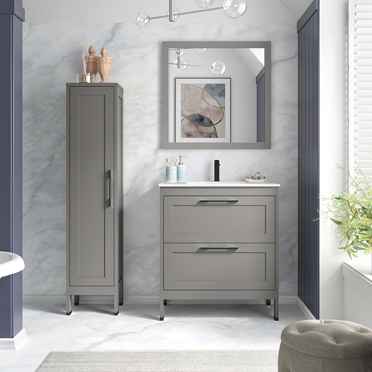 Bathroom Tall Side Cabinet CENIT Collection - Thumbnail 4