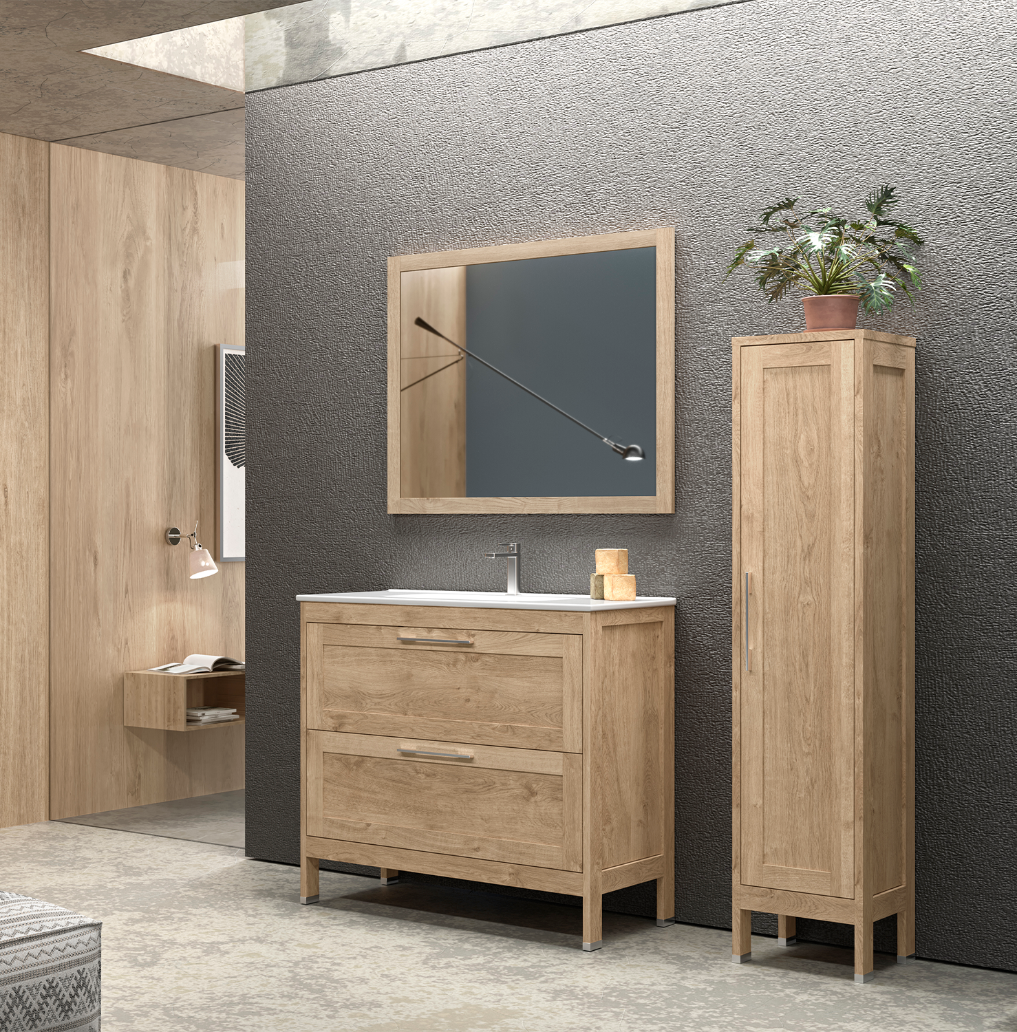 Bathroom Tall Side Cabinet CENIT Collection