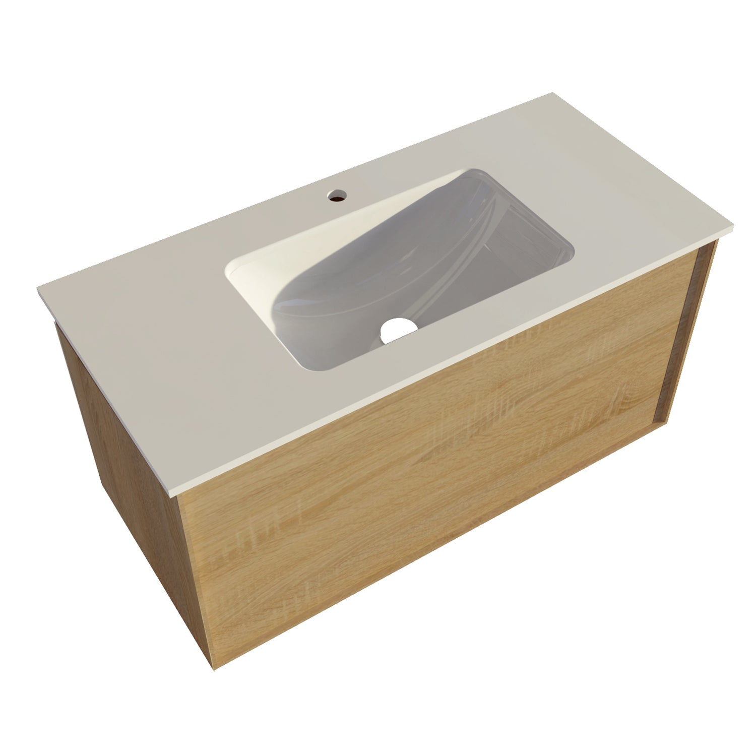 DAX Berlin Single Vanity Cabinet Oak with Onix Basin