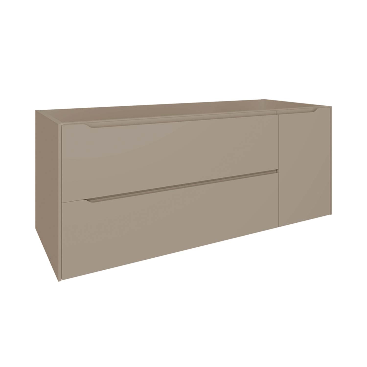 DAX Cenit Single Vanity Cabinet 2 Drawers 1 Door 48 Inches Matt Moka w/Matt Toscana Basin (DAX-CEN024846-M)