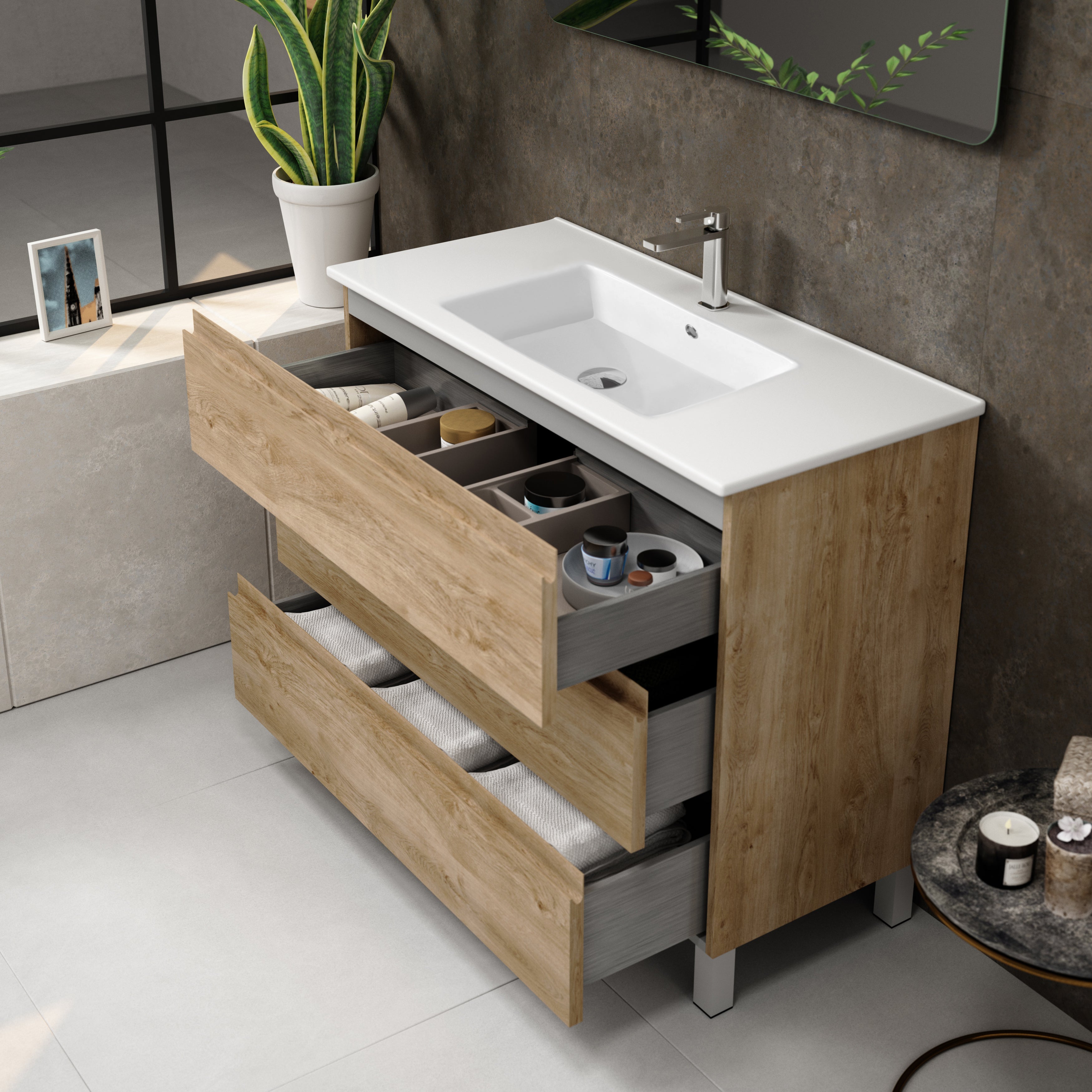 Costa Bathroom Vanity Cabinet with Basin Included