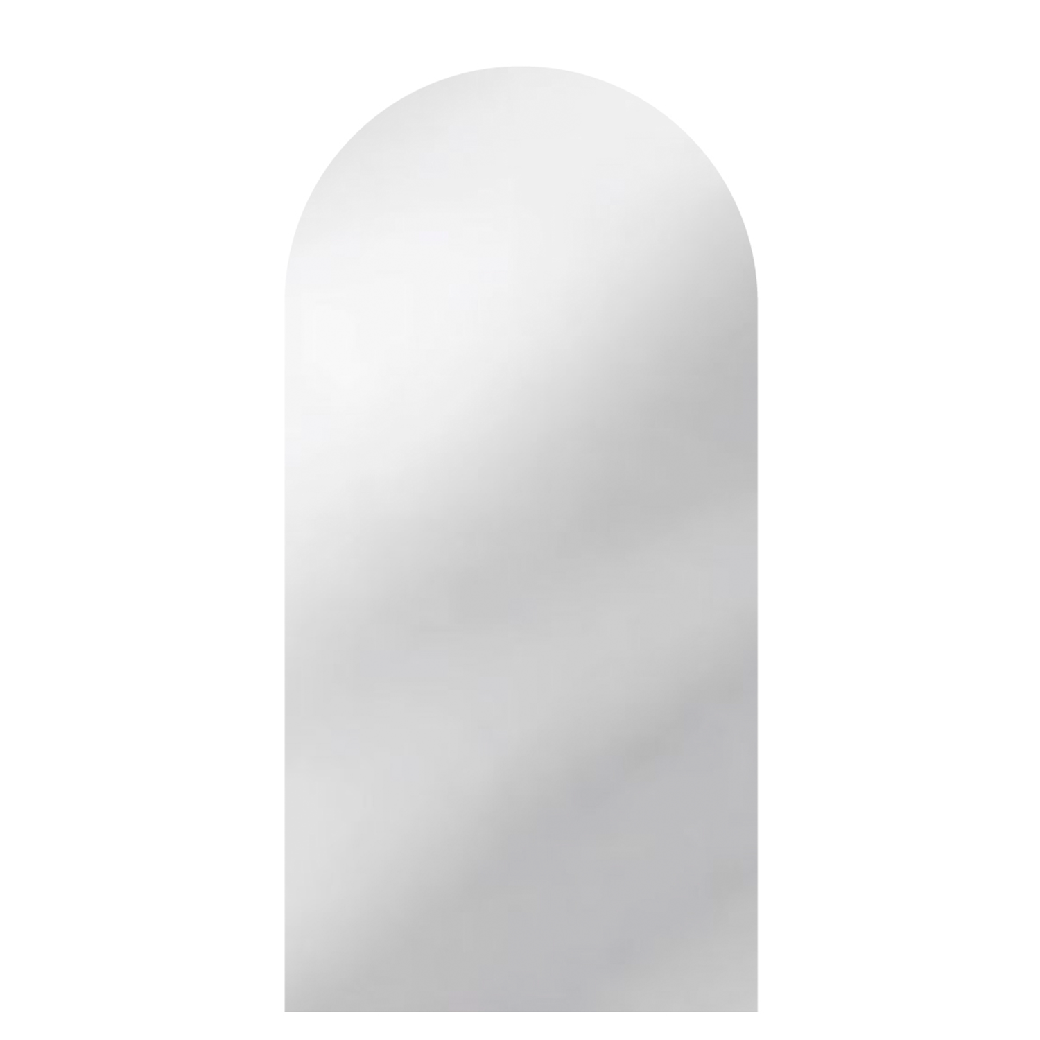 Rectangular mirror with a curved top on a white background