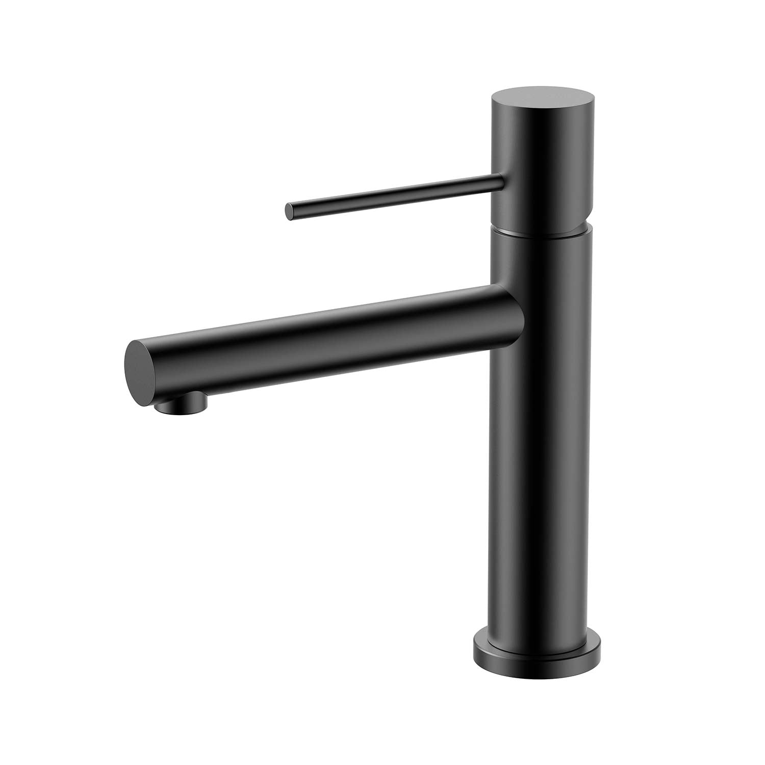 Black faucet on a white background