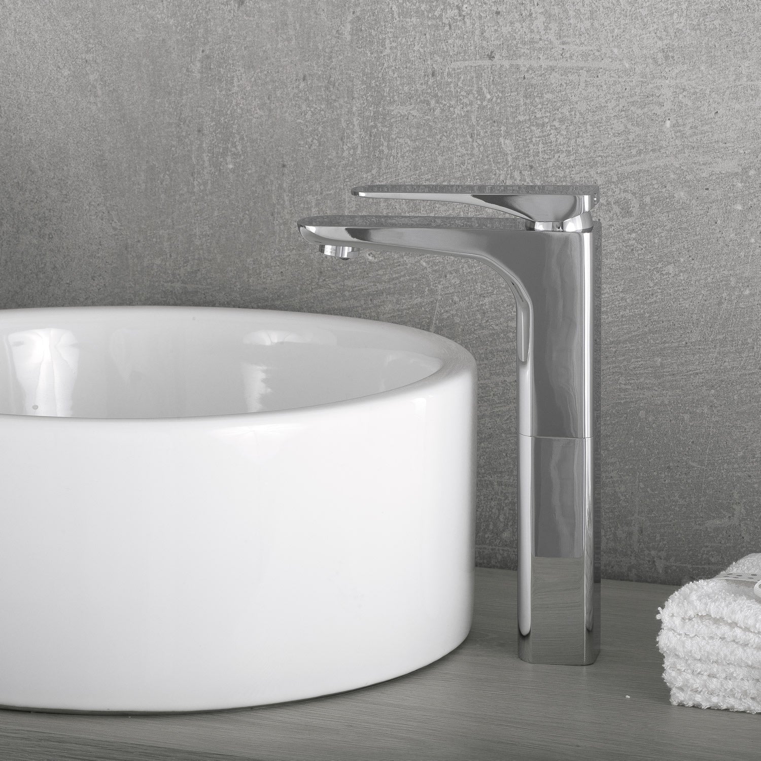 DAX Single Handle Vessel Sink Bathroom Faucet, Brass Body, Chrome Finish, 5-3/16 x 10-15/16 Inches (DAX-805L-CR)