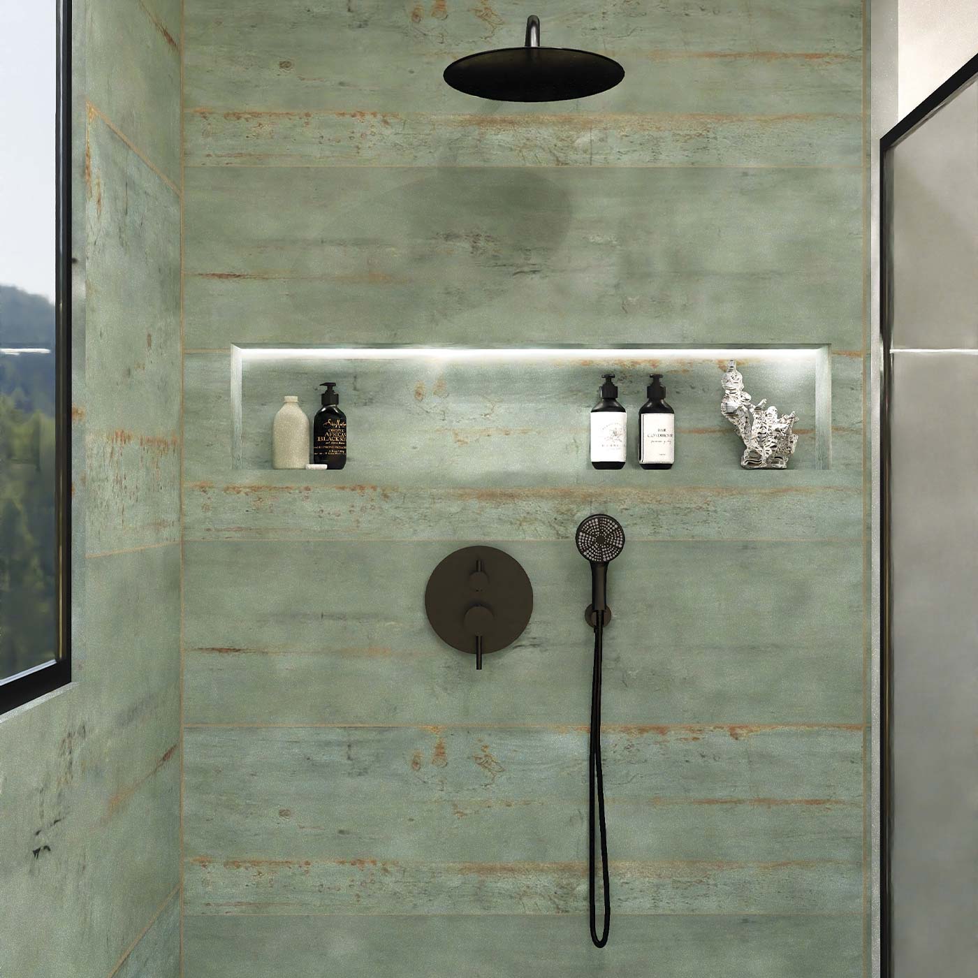 DAX Salerno Round Shower System with Hand Shower