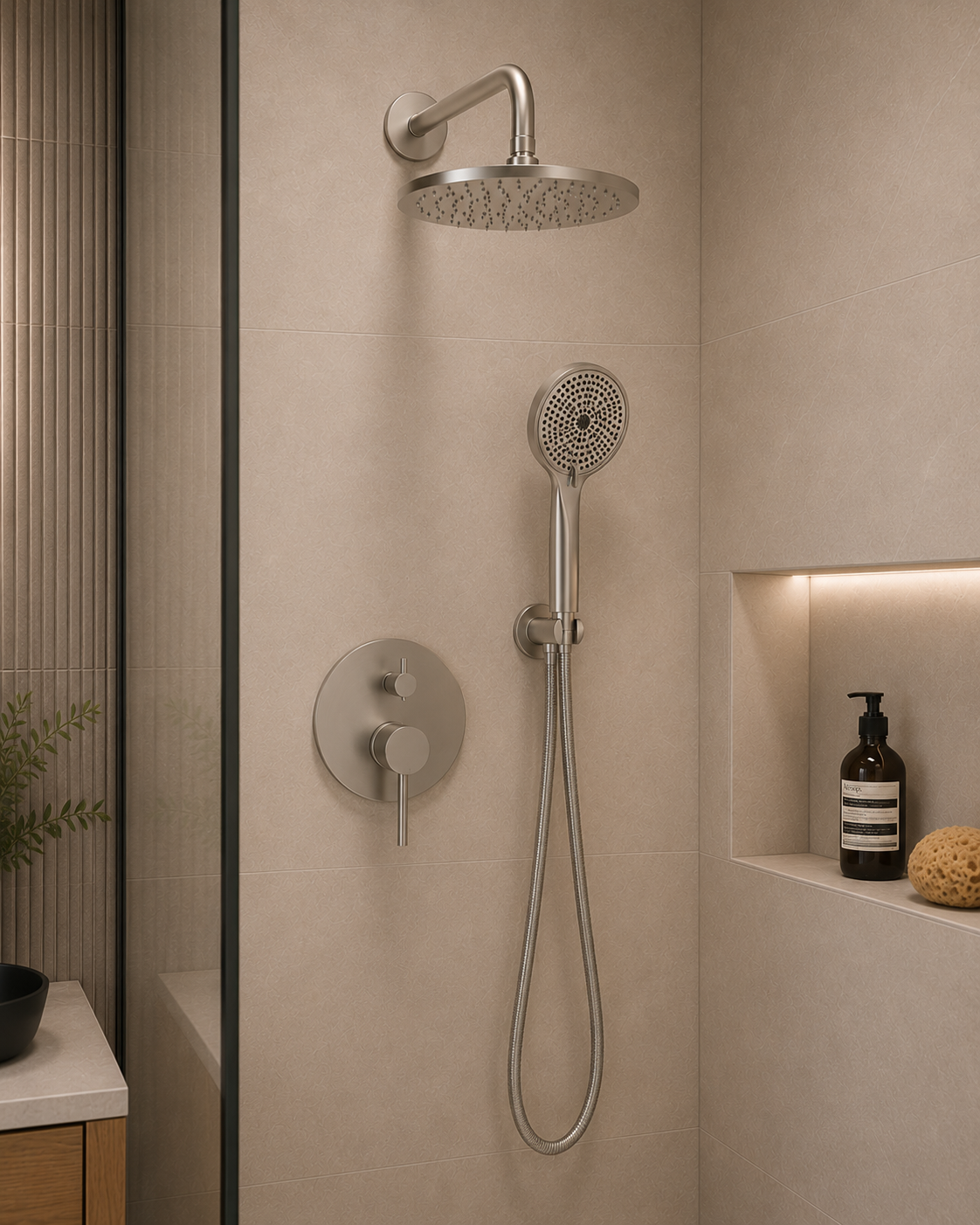 DAX Salerno Round Shower System with Hand Shower