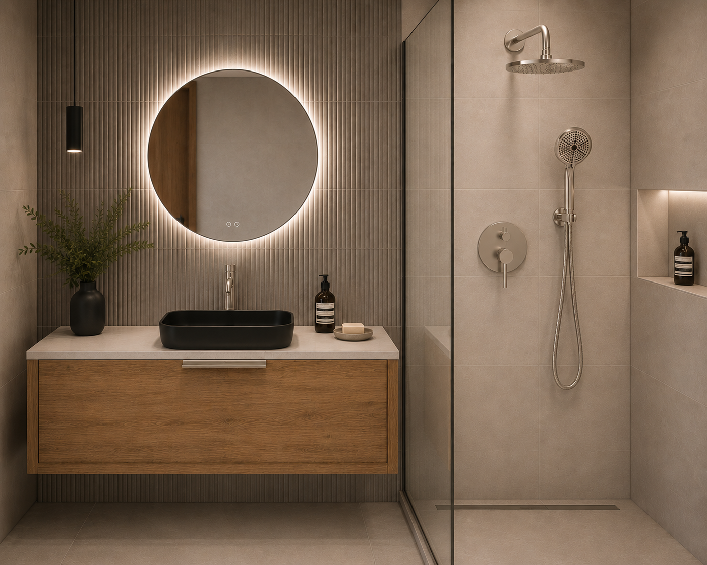 DAX Salerno Round Shower System with Hand Shower