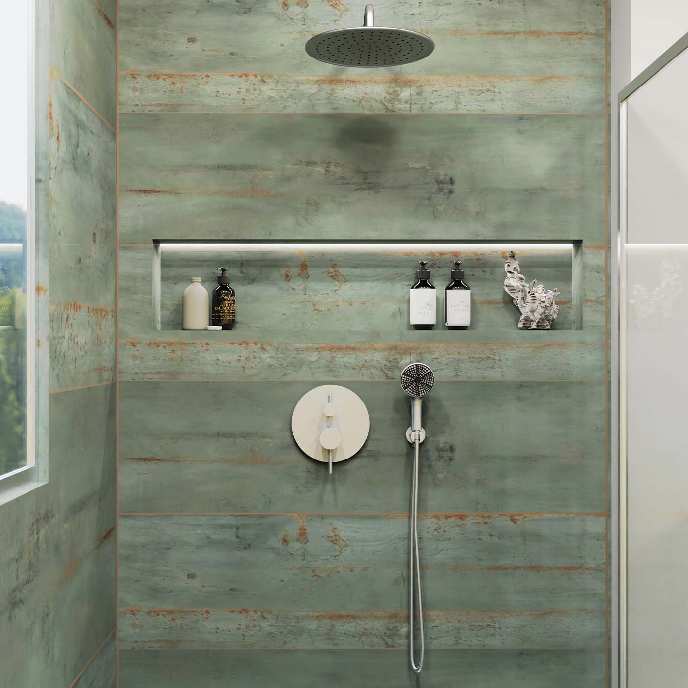 DAX Salerno Round Shower System with Hand Shower