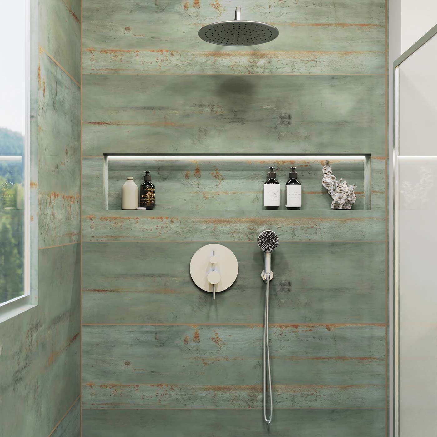 DAX Salerno Round Shower System with Hand Shower