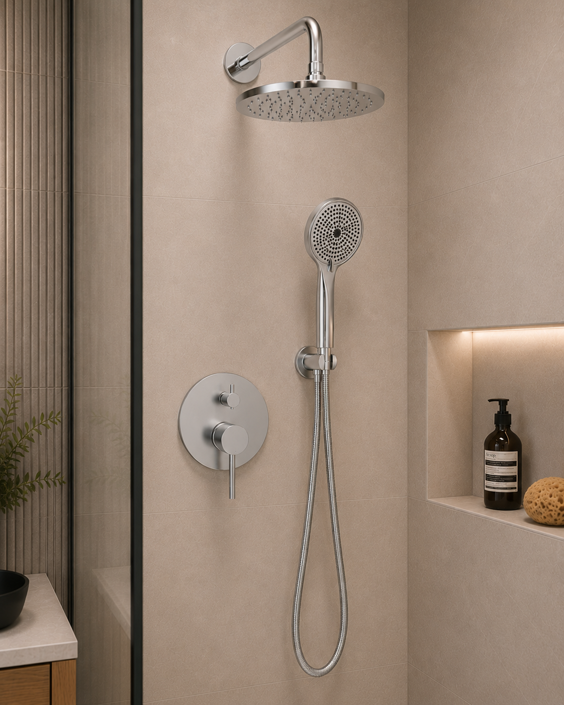 DAX Salerno Round Shower System with Hand Shower