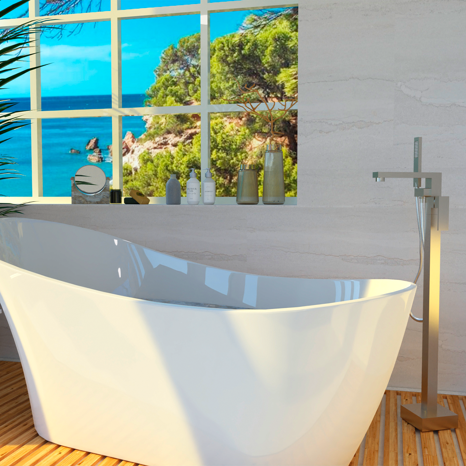 DAX Roma Freestanding Tub Filler with Hand Shower