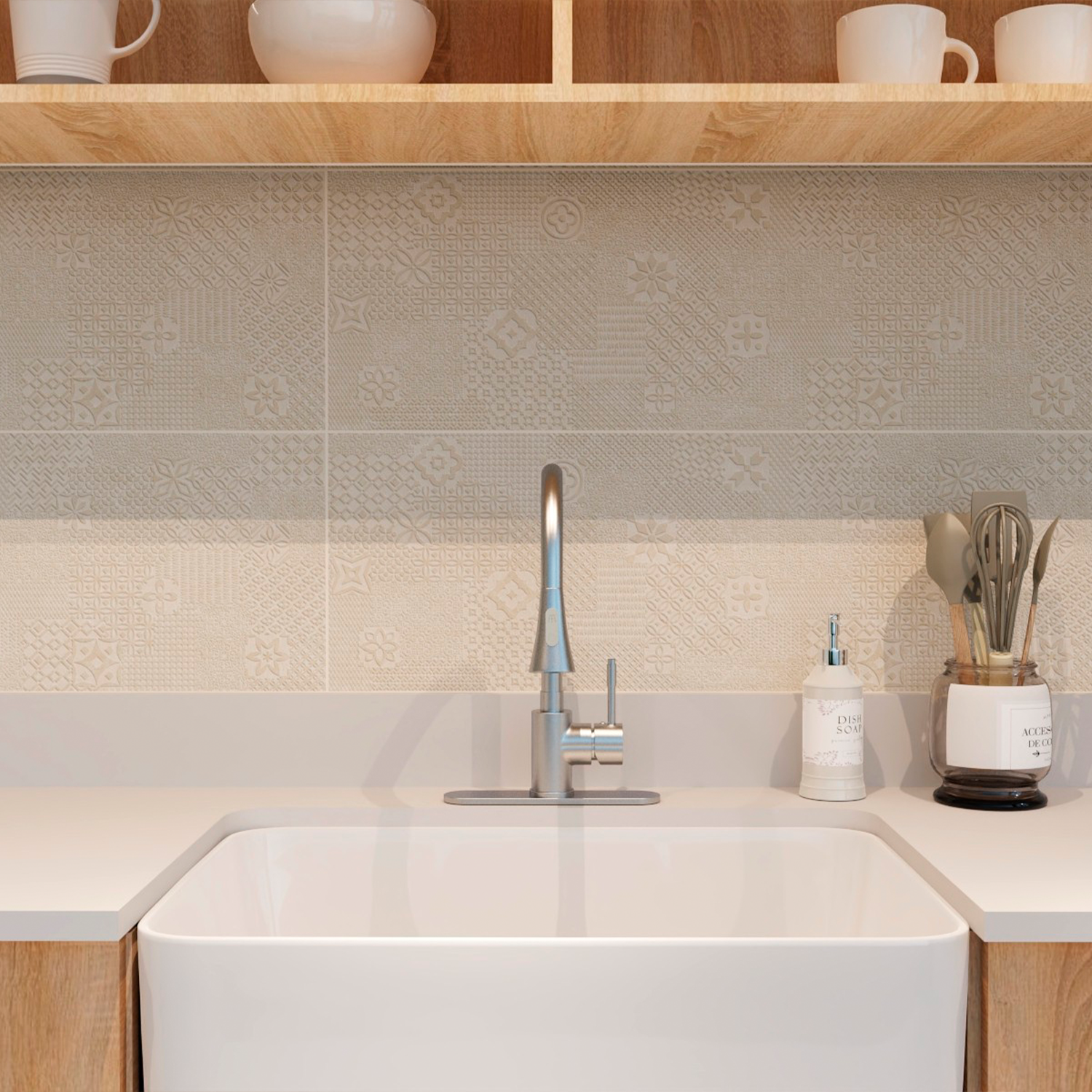 DAX Single Handle Pull Down Kitchen Faucet with Dual Sprayer and Deck Plate, Brushed Nickel Finish (DAX-8880)