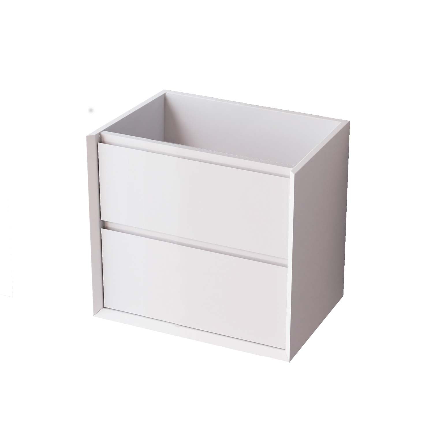 White rectangular box with a lid on a white background
