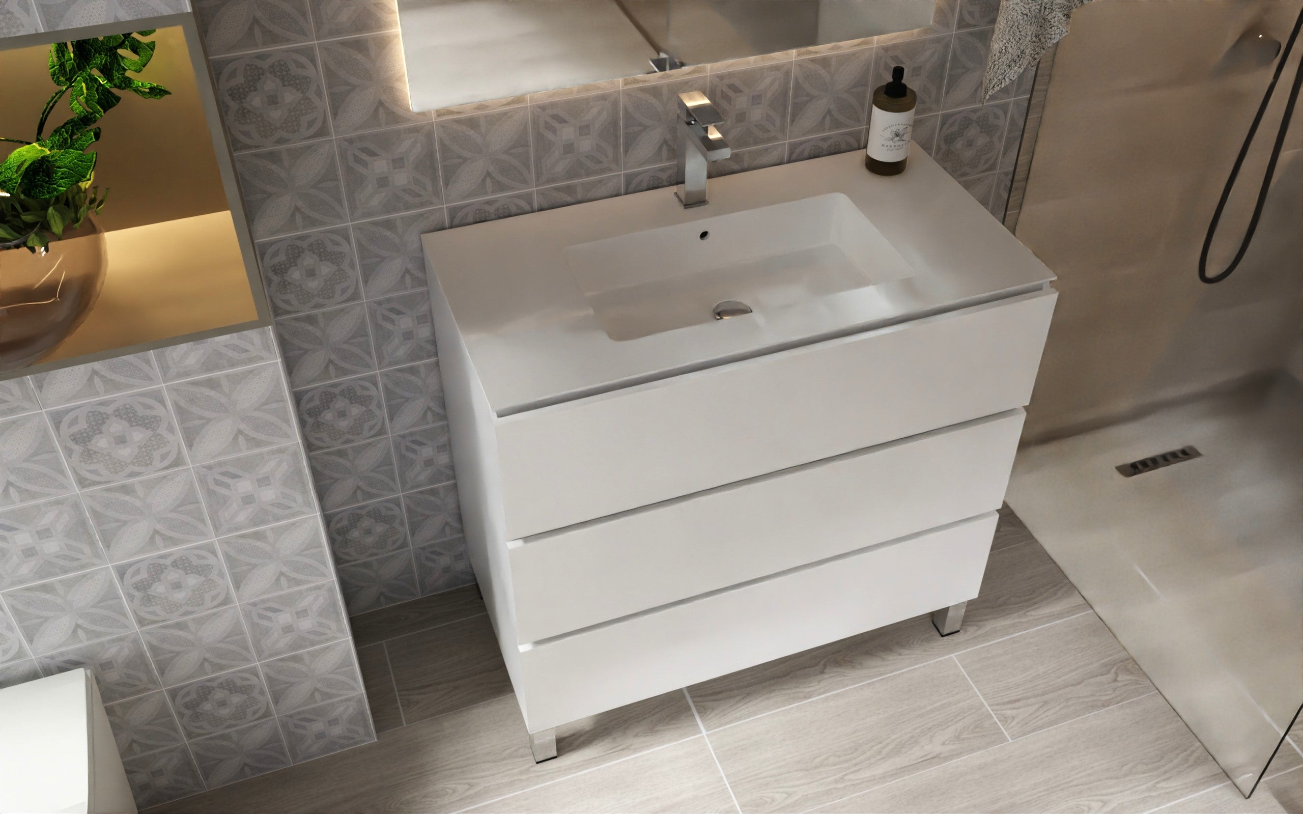 Costa Bathroom Vanity Cabinet with Basin Included