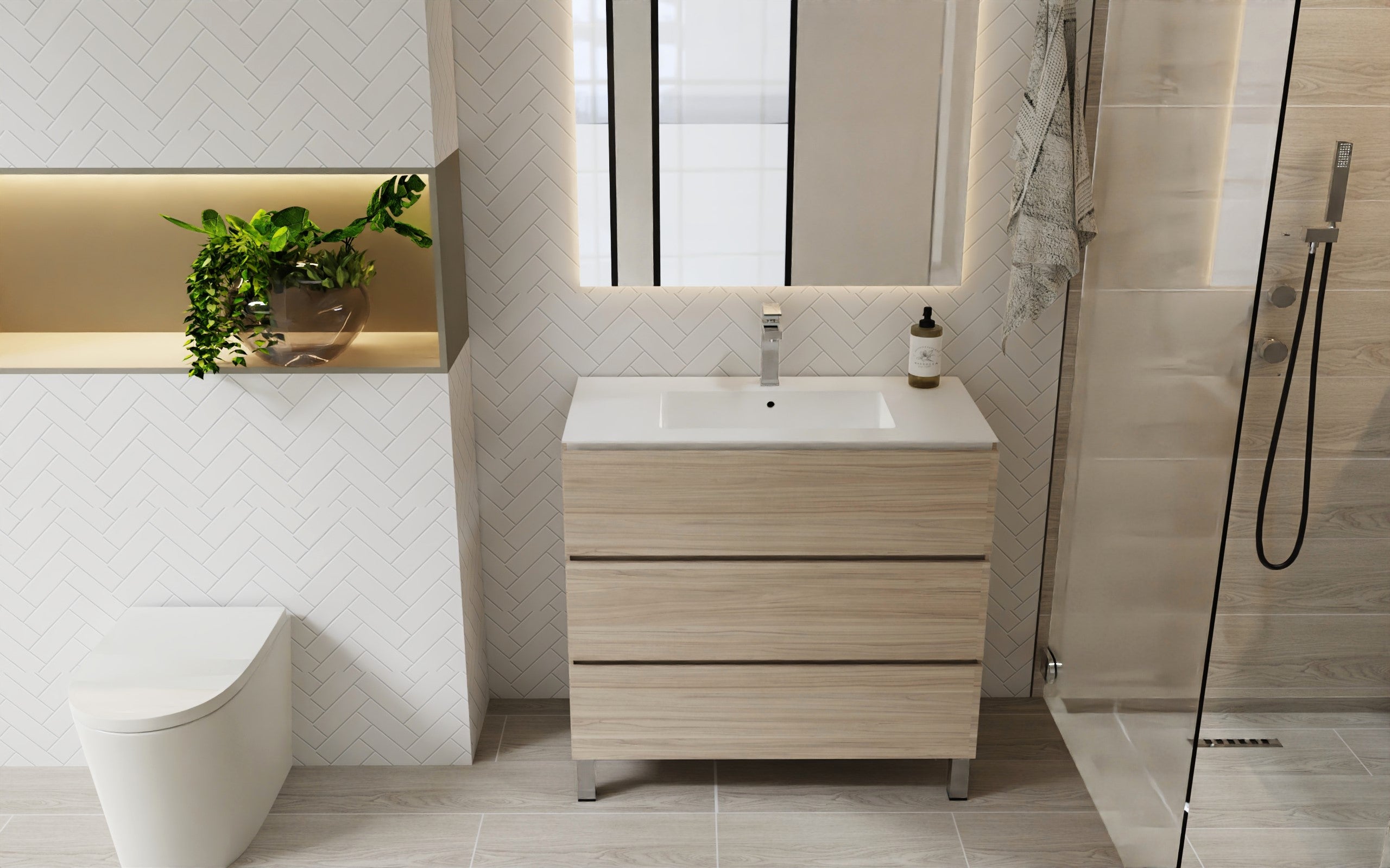 Costa Bathroom Vanity Cabinet with Basin Included