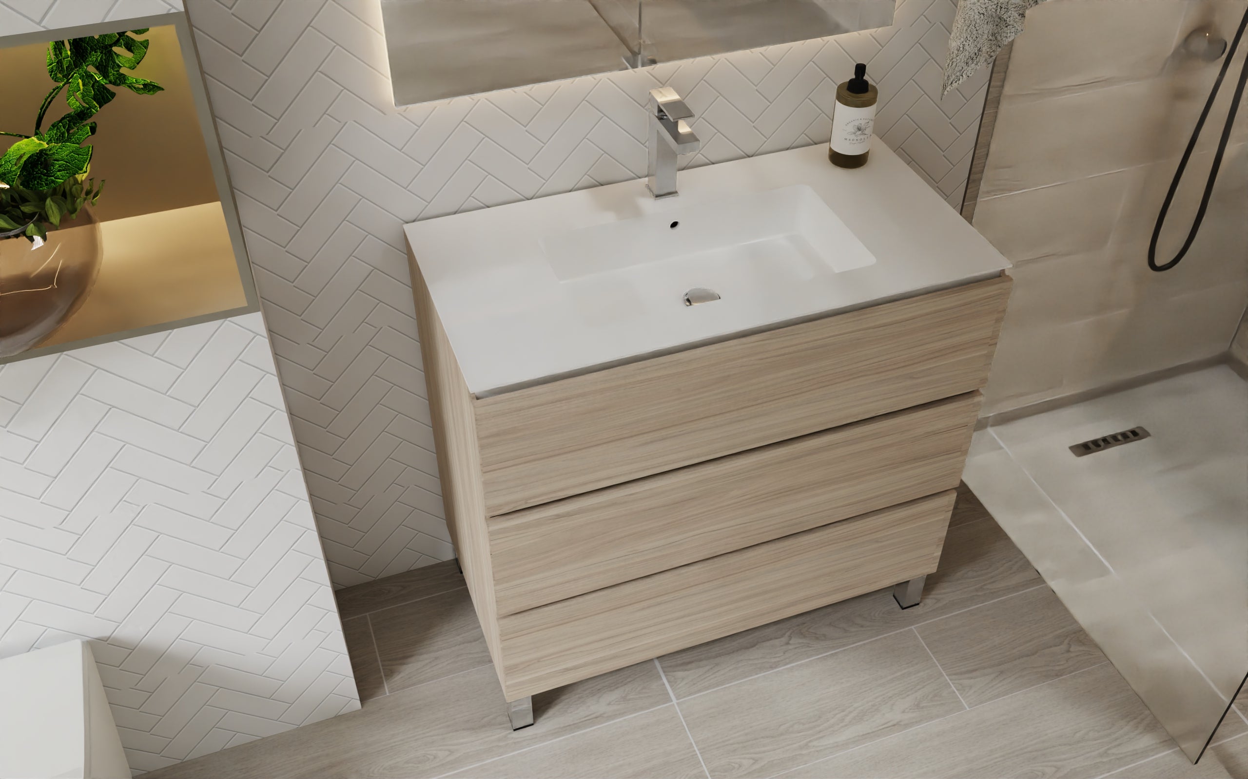 Costa Bathroom Vanity Cabinet with Basin Included