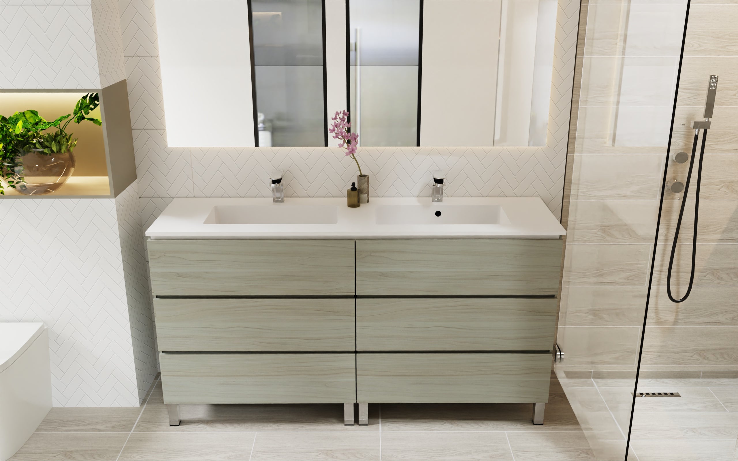 Costa Bathroom Vanity Cabinet with Basin Included