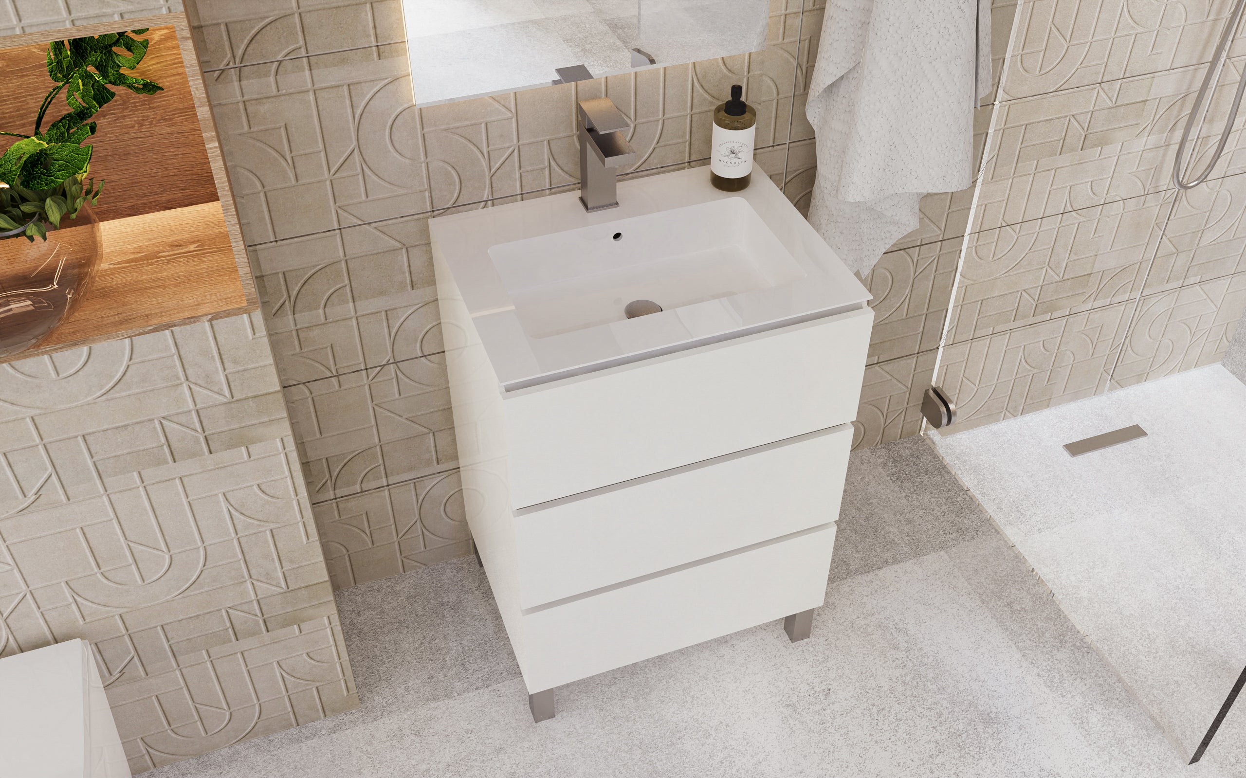 Costa Bathroom Vanity Cabinet with Basin Included