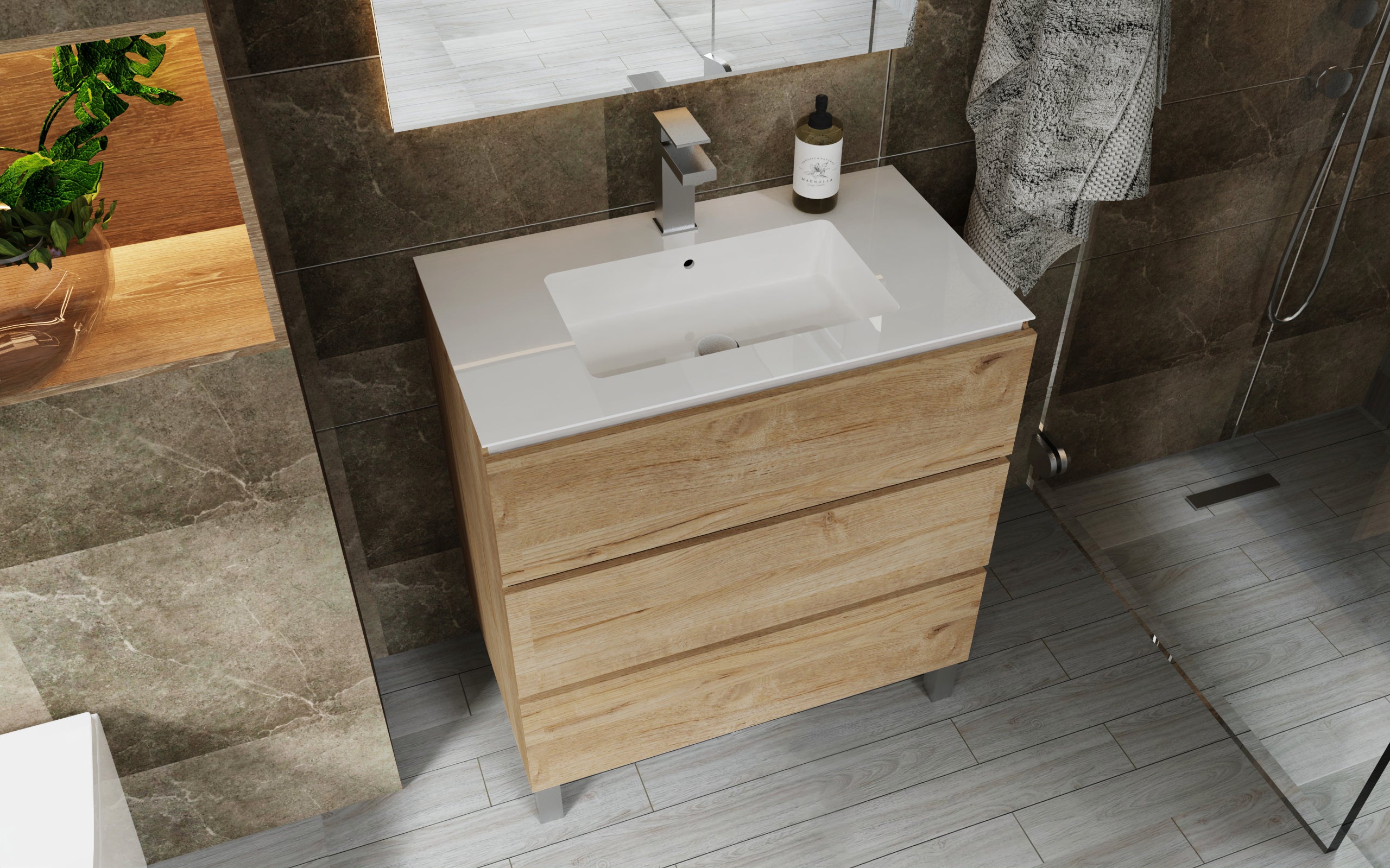 Costa Bathroom Vanity Cabinet with Basin Included