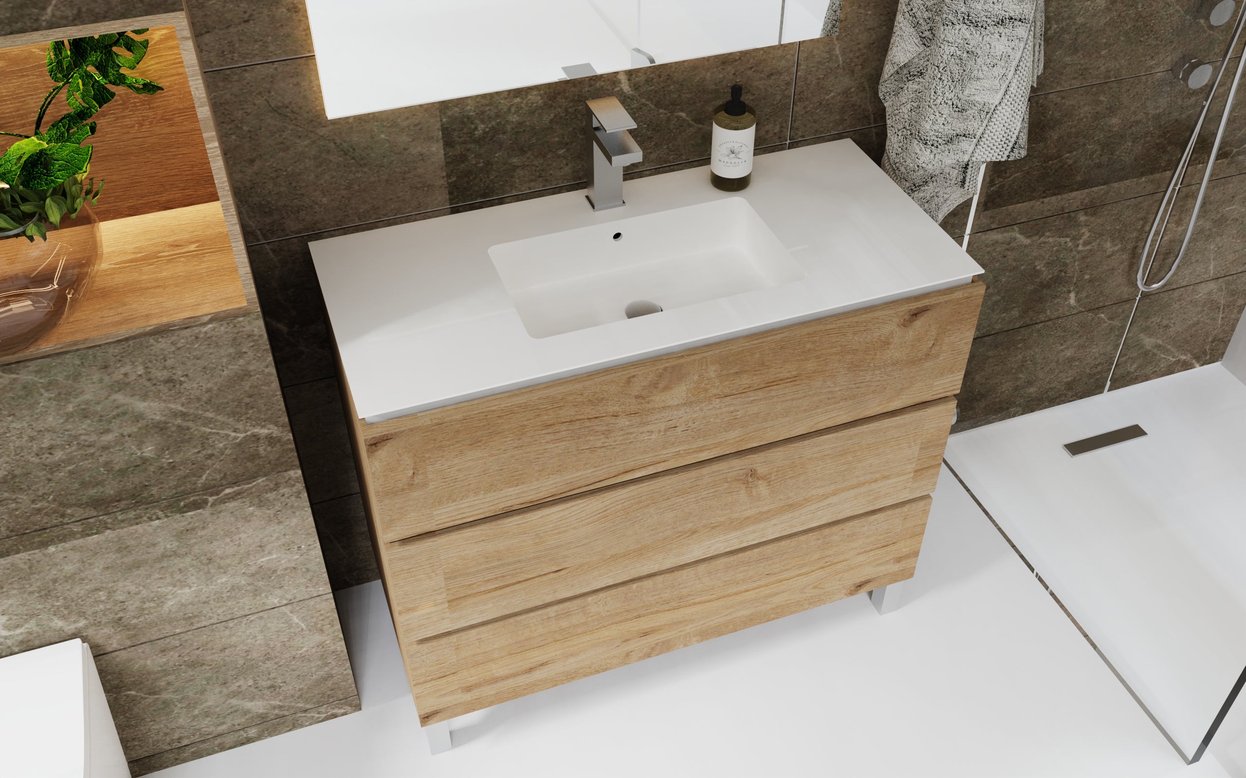 Costa Bathroom Vanity Cabinet with Basin Included