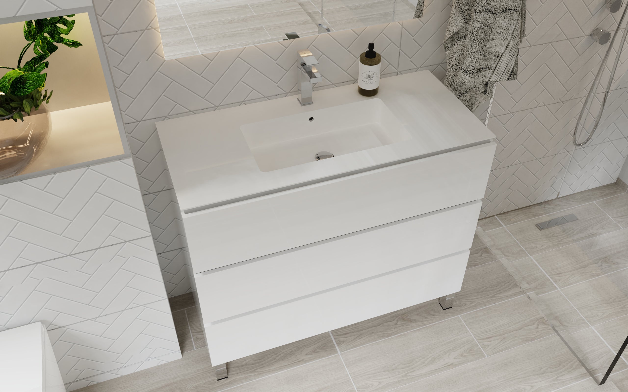 Costa Bathroom Vanity Cabinet with Basin Included