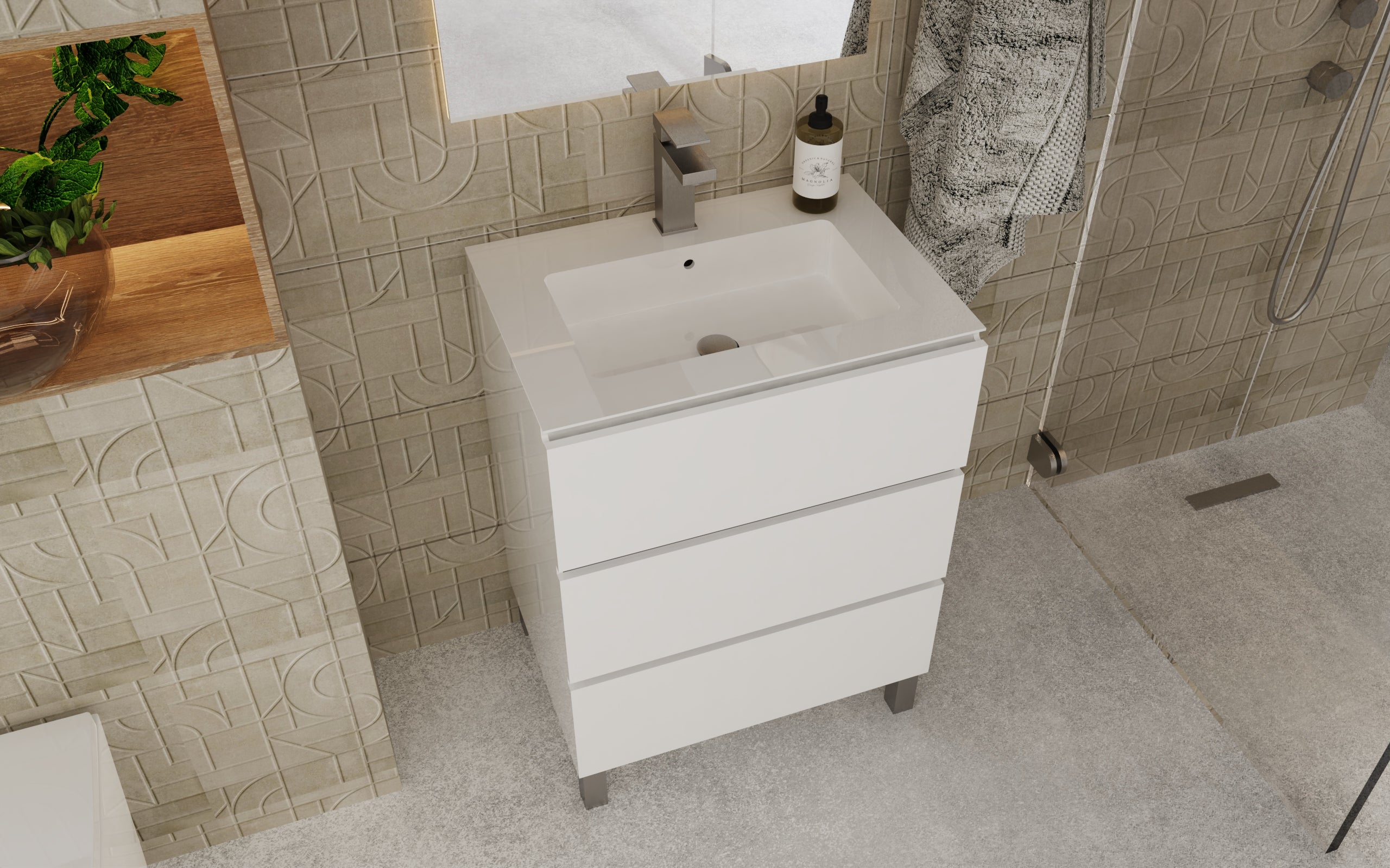 Costa Bathroom Vanity Cabinet with Basin Included