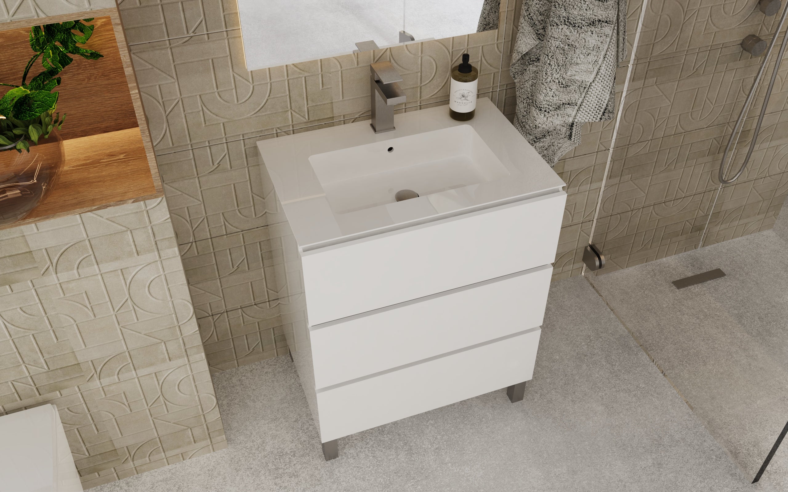 Costa Bathroom Vanity Cabinet with Basin Included