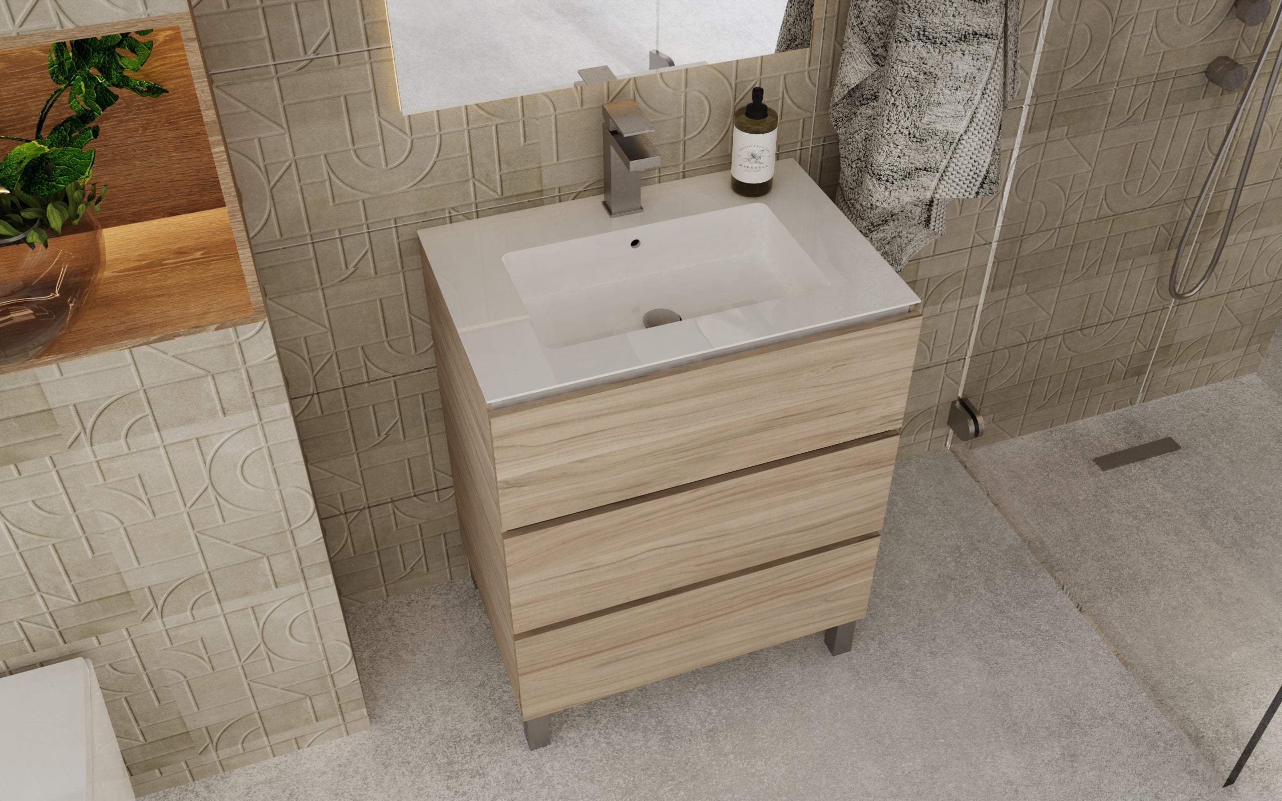 Costa Bathroom Vanity Cabinet with Basin Included