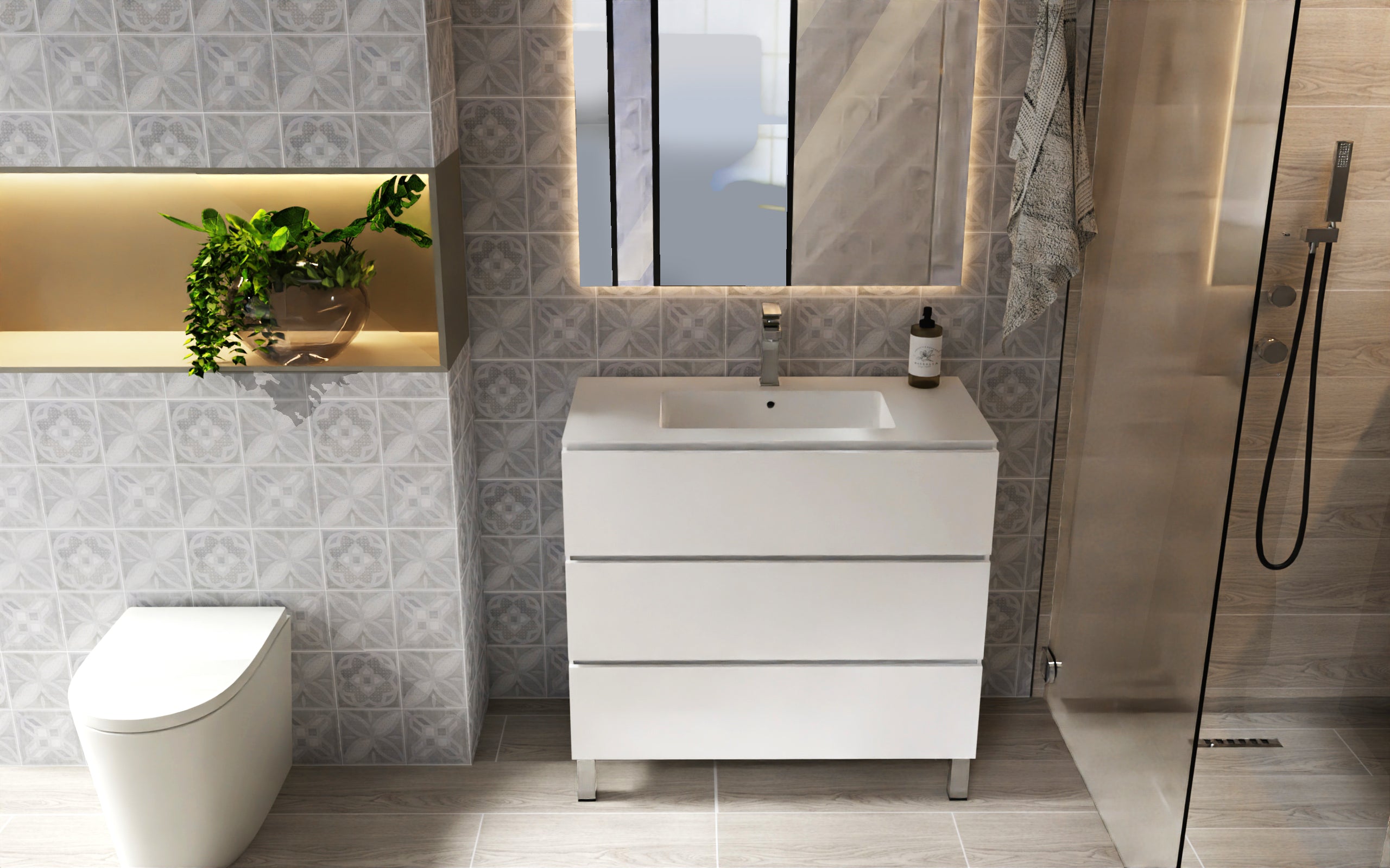 Costa Bathroom Vanity Cabinet with Basin Included