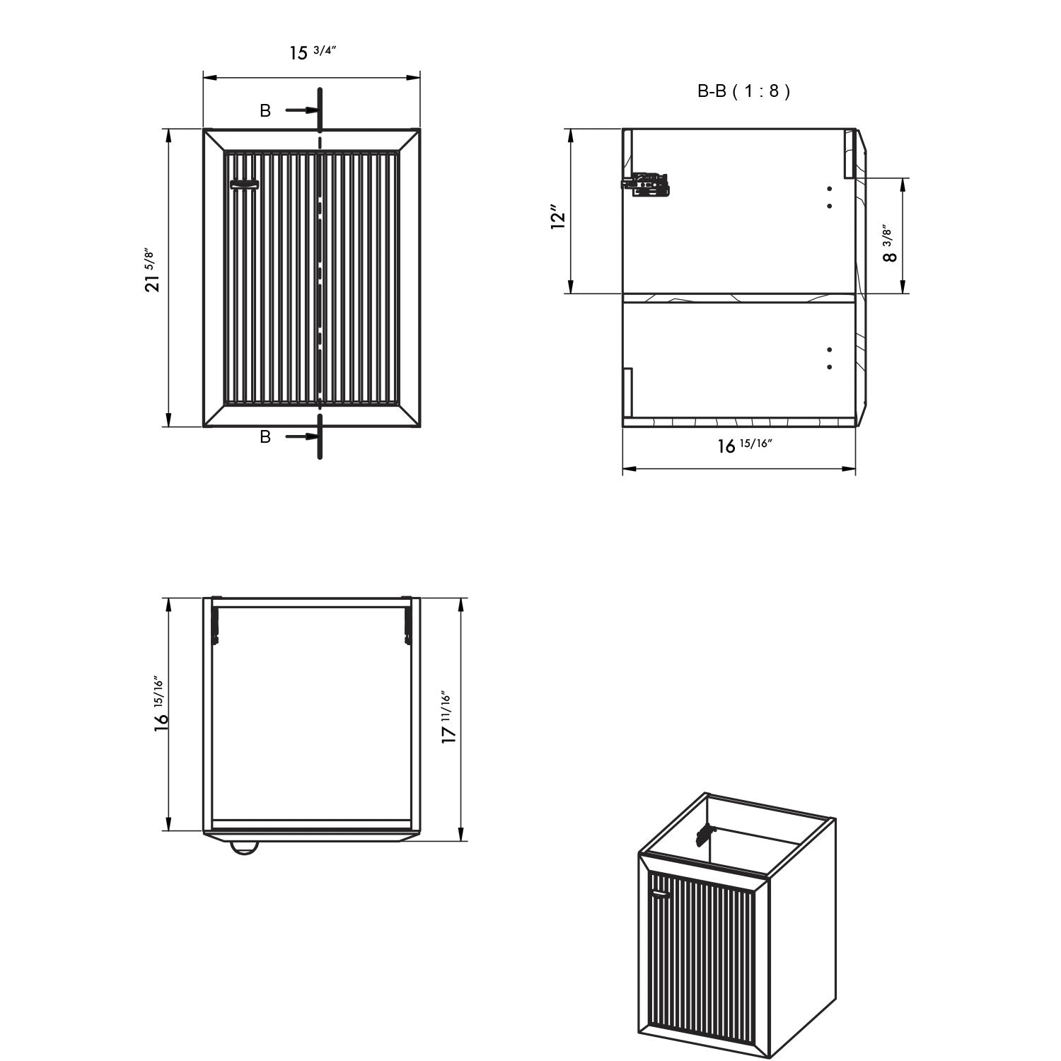 Bathroom Vanity Side Cabinet DELTA Collection by DAX