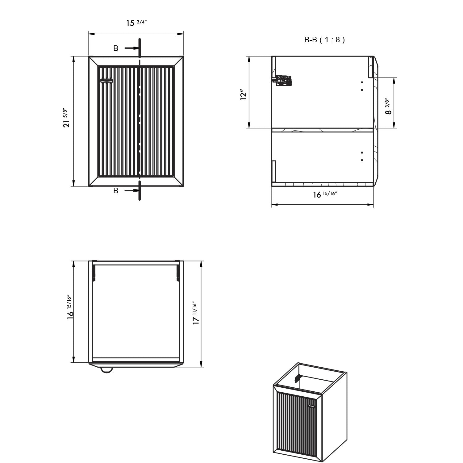 Bathroom Vanity Side Cabinet DELTA Collection by DAX