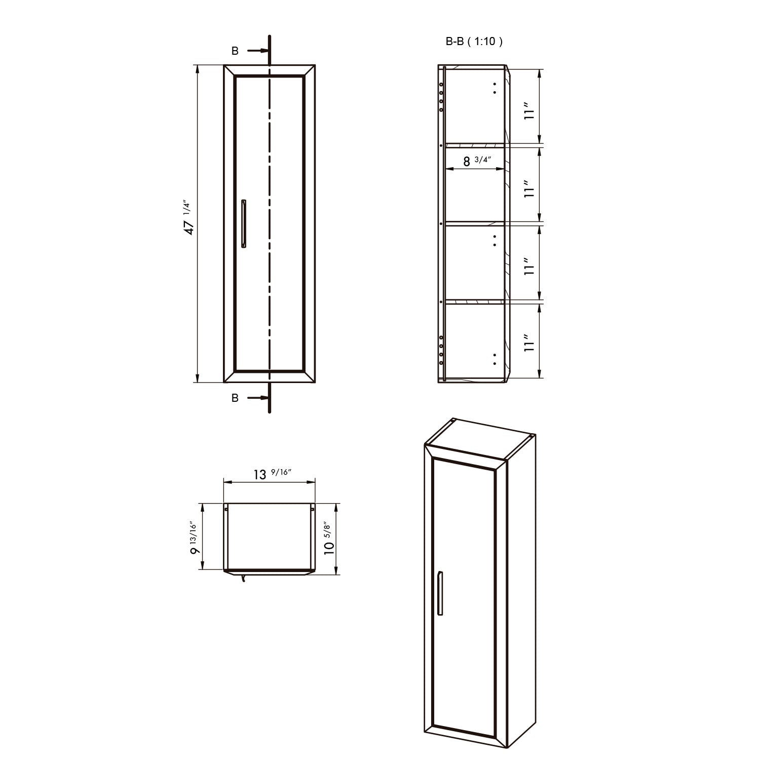 Bathroom Vanity Side Cabinet DELTA Collection by DAX