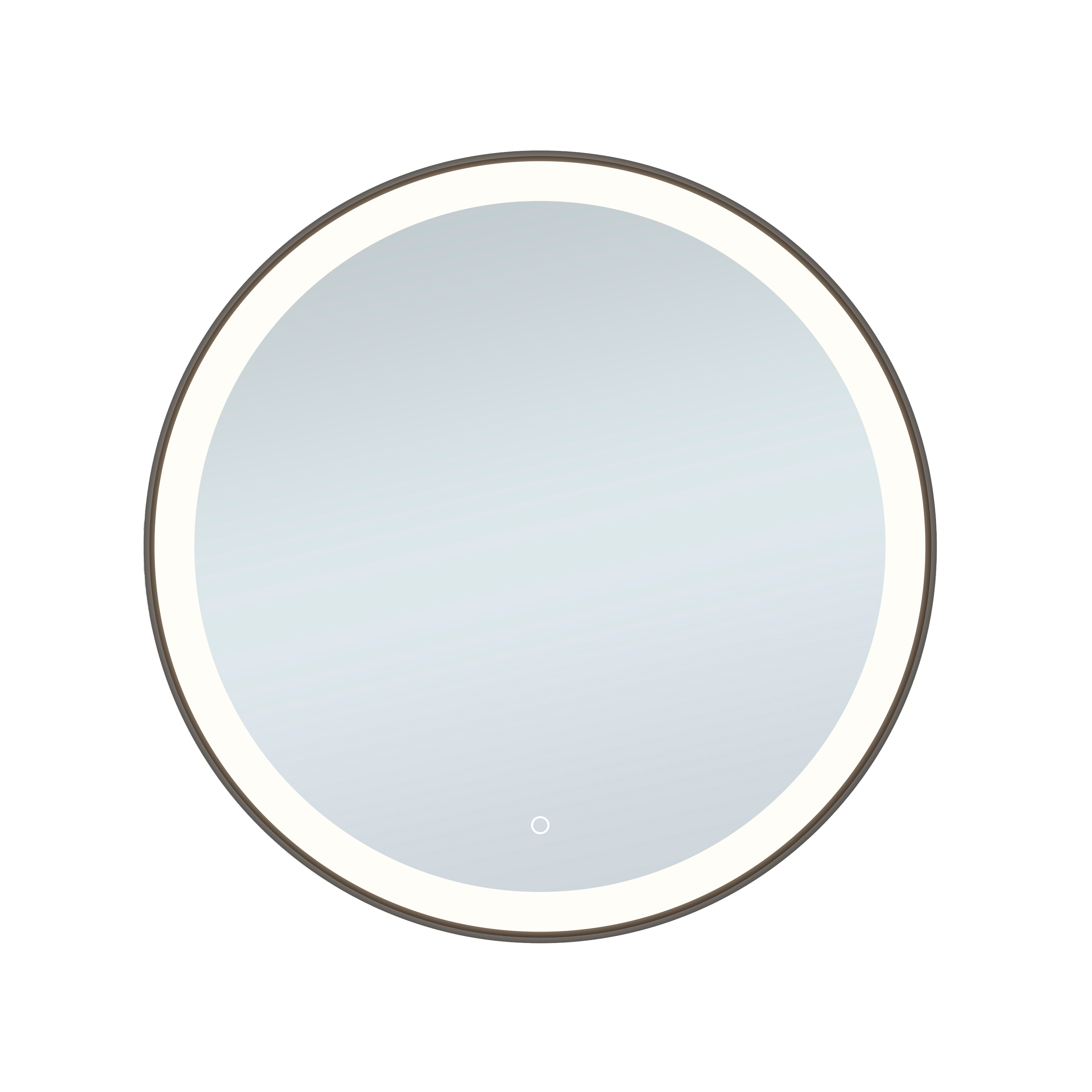 DAX Furore Round Bathroom LED Mirror Black Frame with Defogger