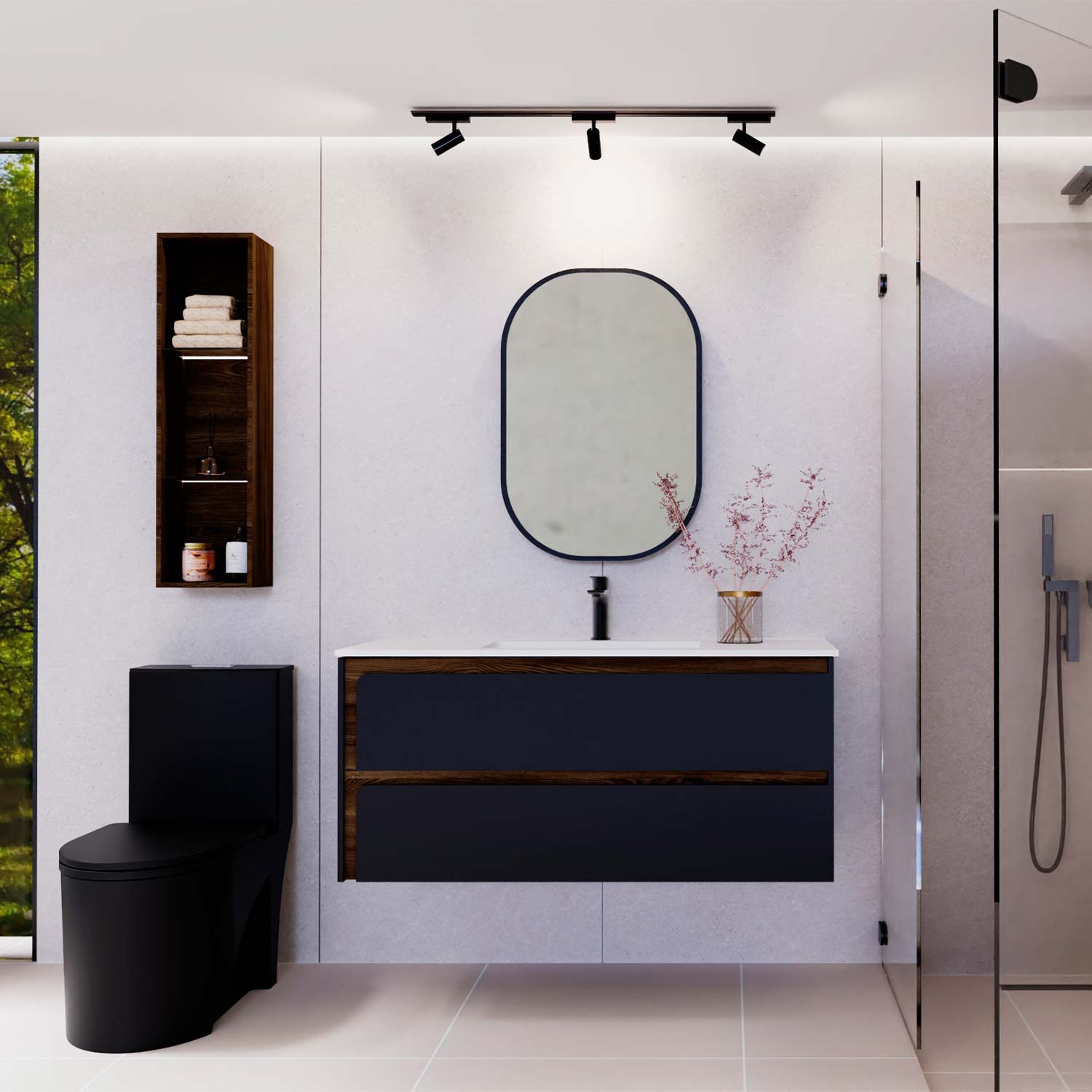 Indico Bathroom Single Vanity Cabinet with Basin Included