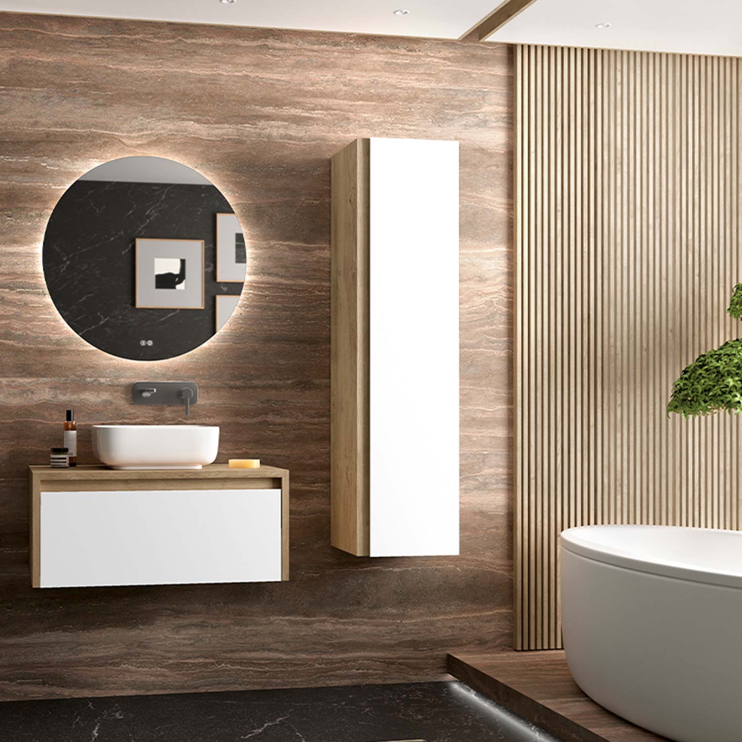 Bathroom Vanity Side Cabinet LAMBDA Collection by DAX