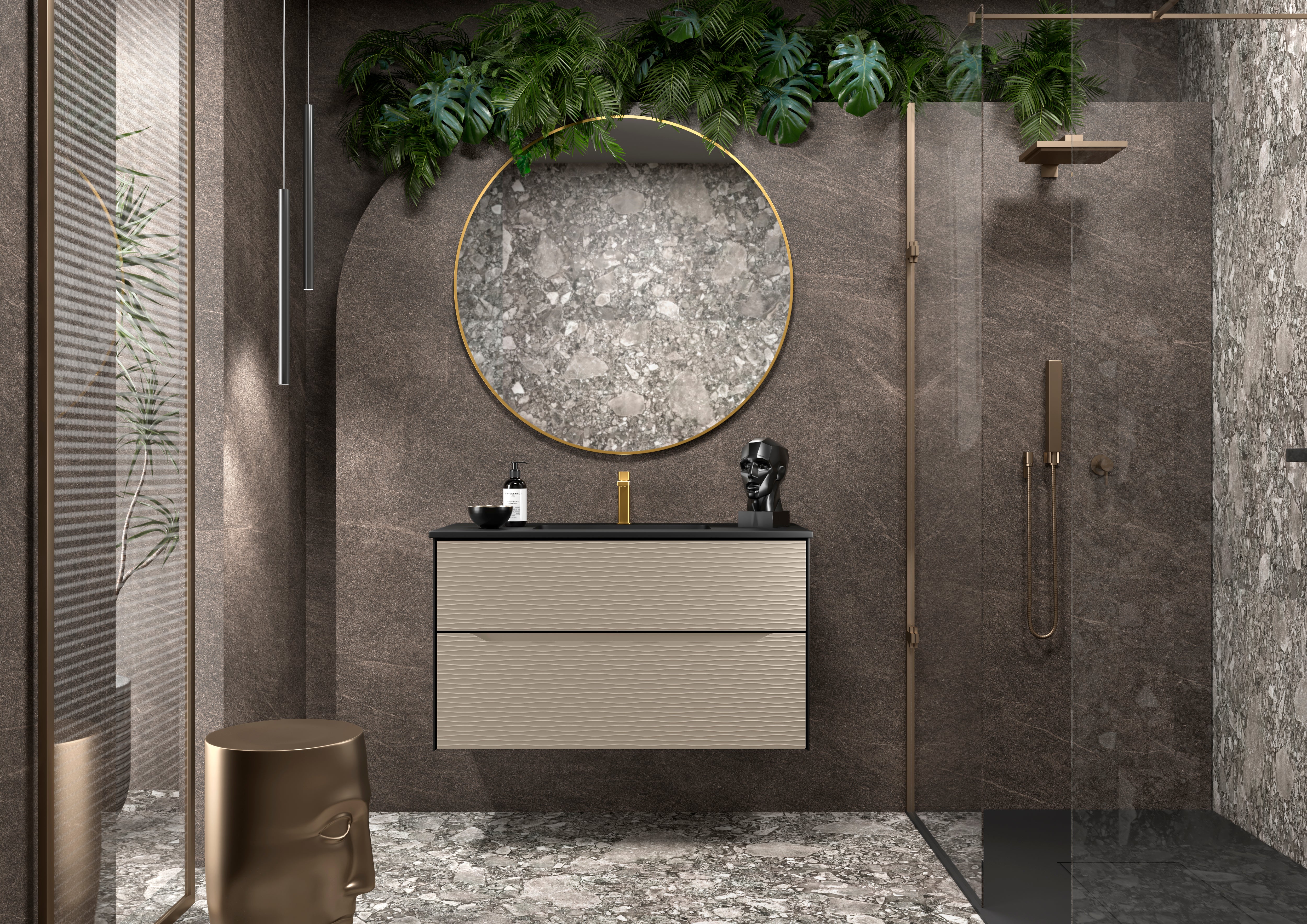 DAX Sahara Bathroom Vanity Cabinet with Onix Basin