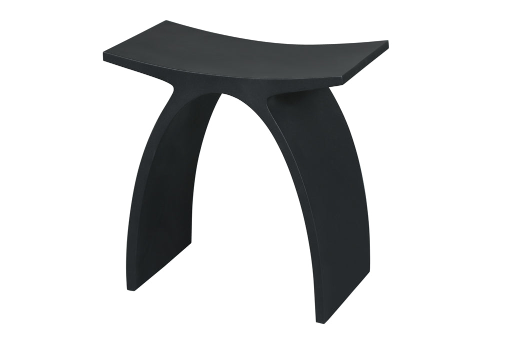DAX Solid Surface Bathroom Stool, Standfree, Matte White Finish