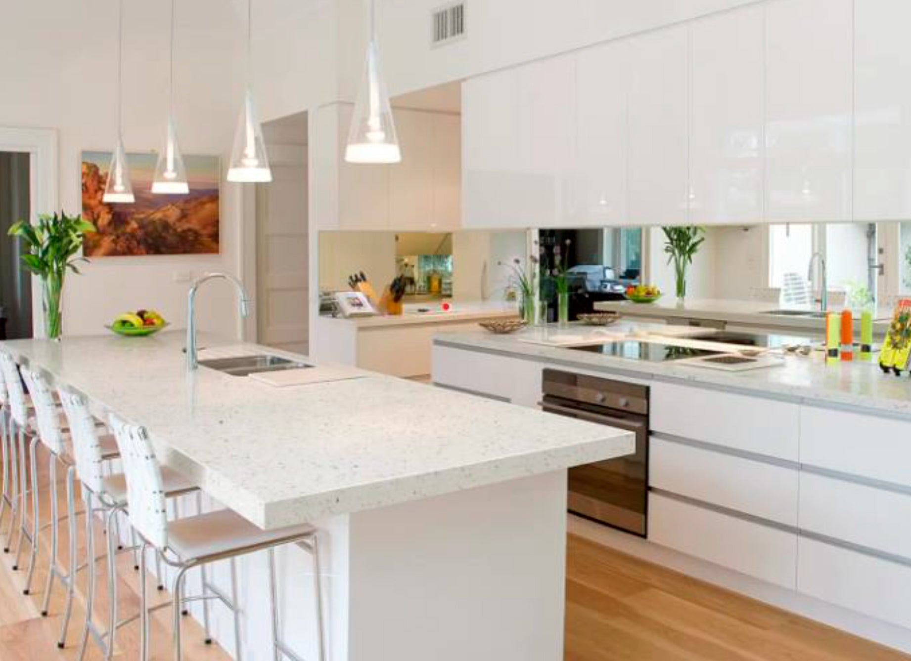 SPARKLING WHITE POLISHED QUARTZ 127inch x 65inch x 1/4inch