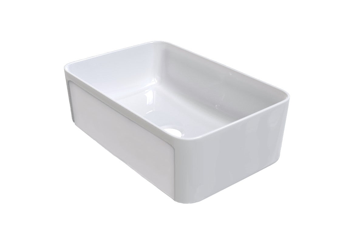 DAX Farmhouse Single Bowl Kitchen Sink, Fine Porcelain, White Finish, 30 x 20 x 10 Inches (DAX-C3020)